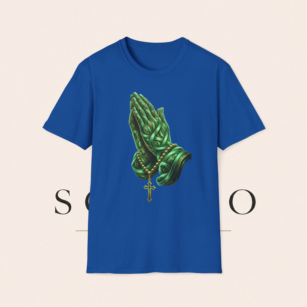 Praying Hands T‑Shirt — Green Vines Prayer Hands Graphic Tee