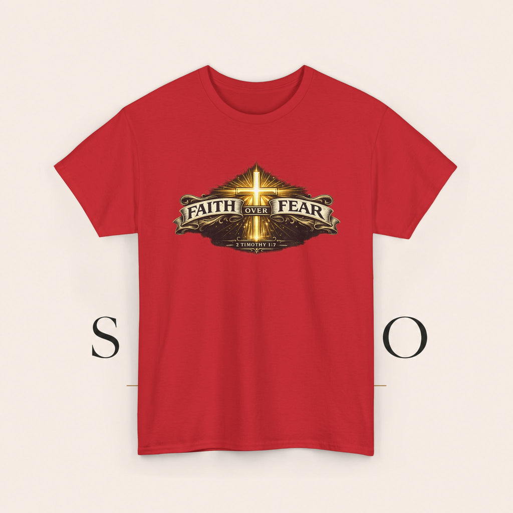Faith Over Fear T-Shirt — Christian Cross Inspirational Tee