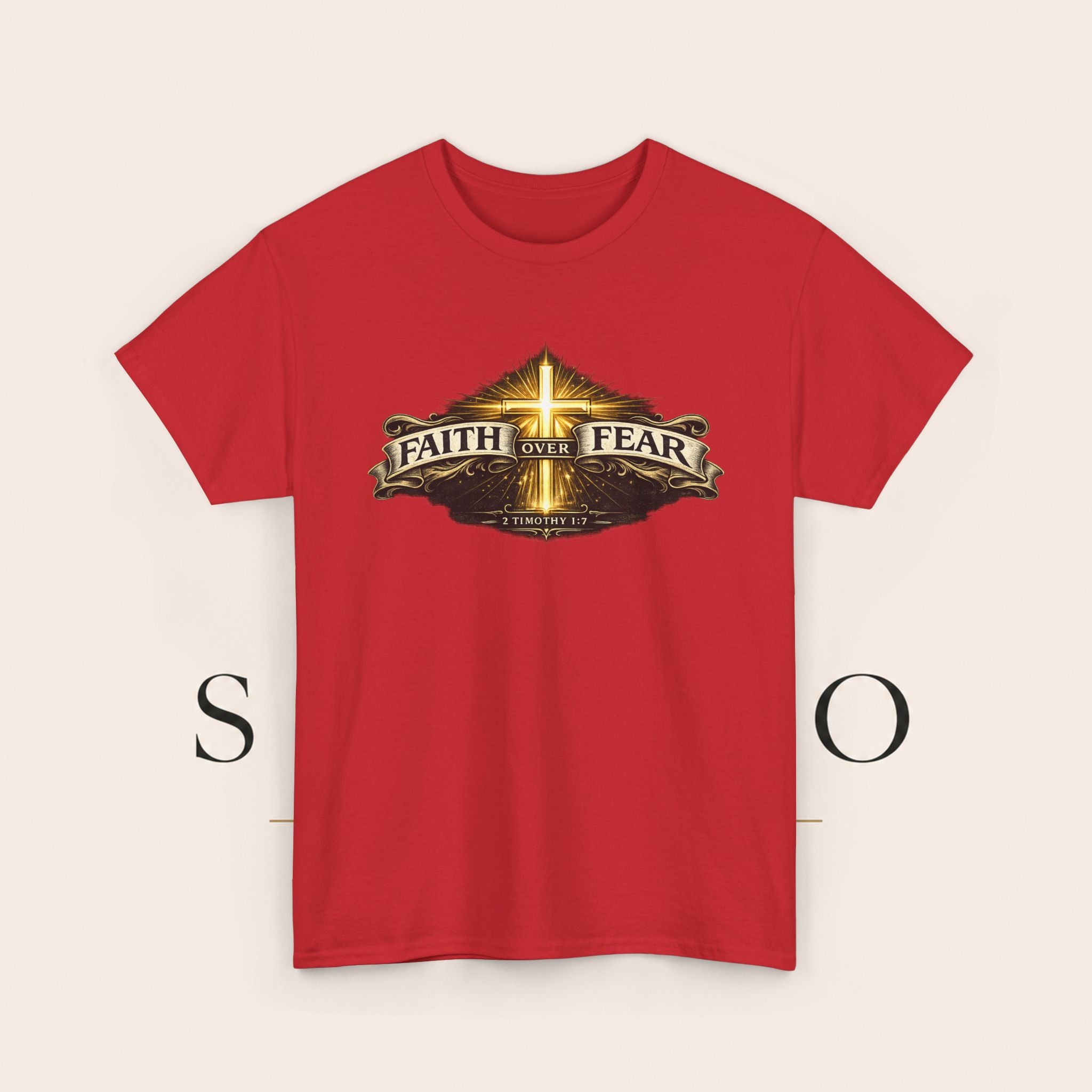 Faith Over Fear T-Shirt — Christian Cross Inspirational Tee