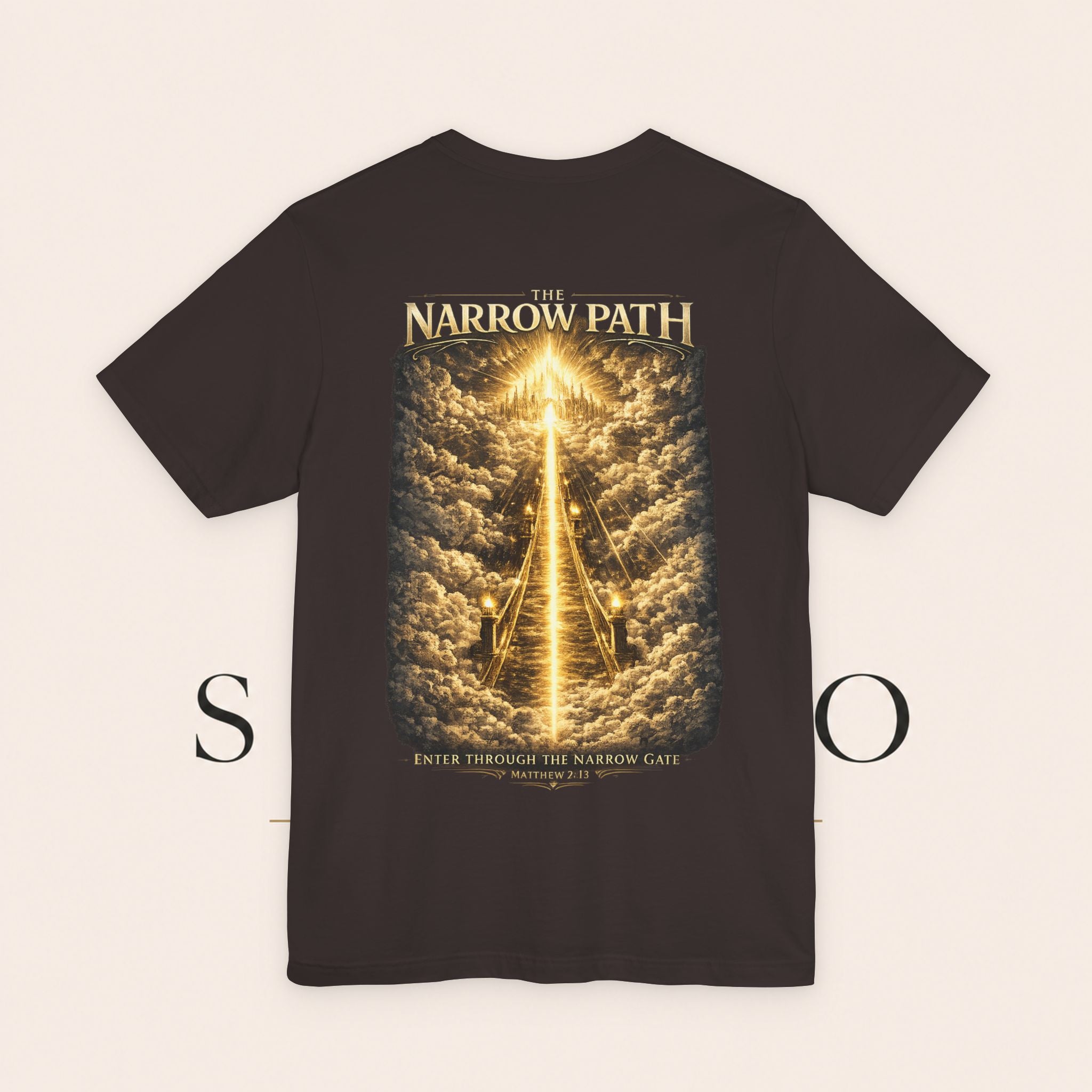 T-Shirt — 'The Narrow Path' Golden Light Graphic Tee