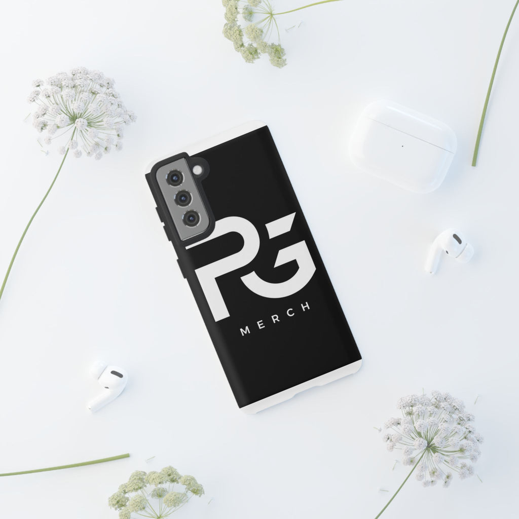 PG CUSTOMIZED RG Merch Tough Phone Case – Black Protective Phone Cover with Bold Logo