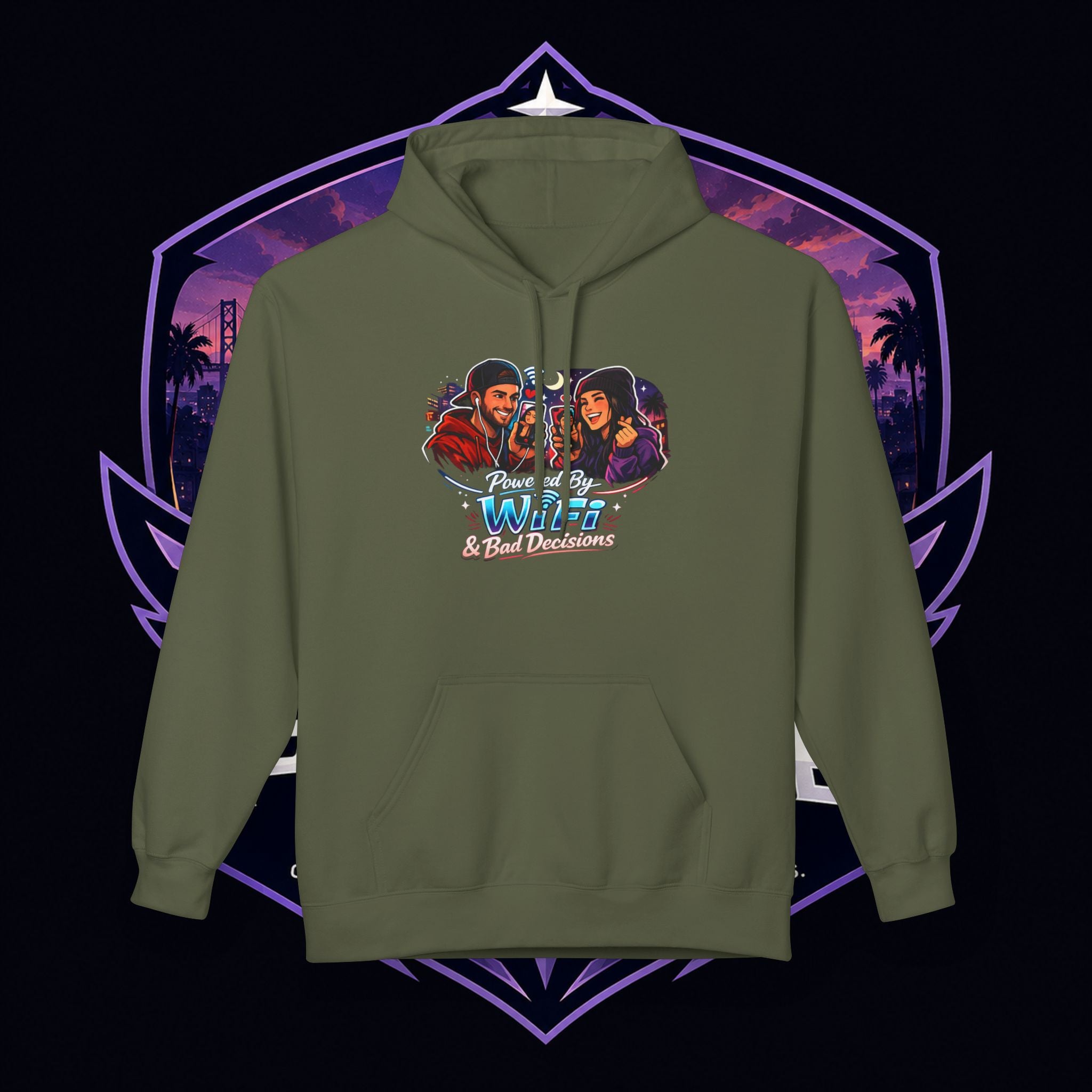 LDR inspired Retro '80s Vibes Hoodie — Neon Miami Movie Couple Design