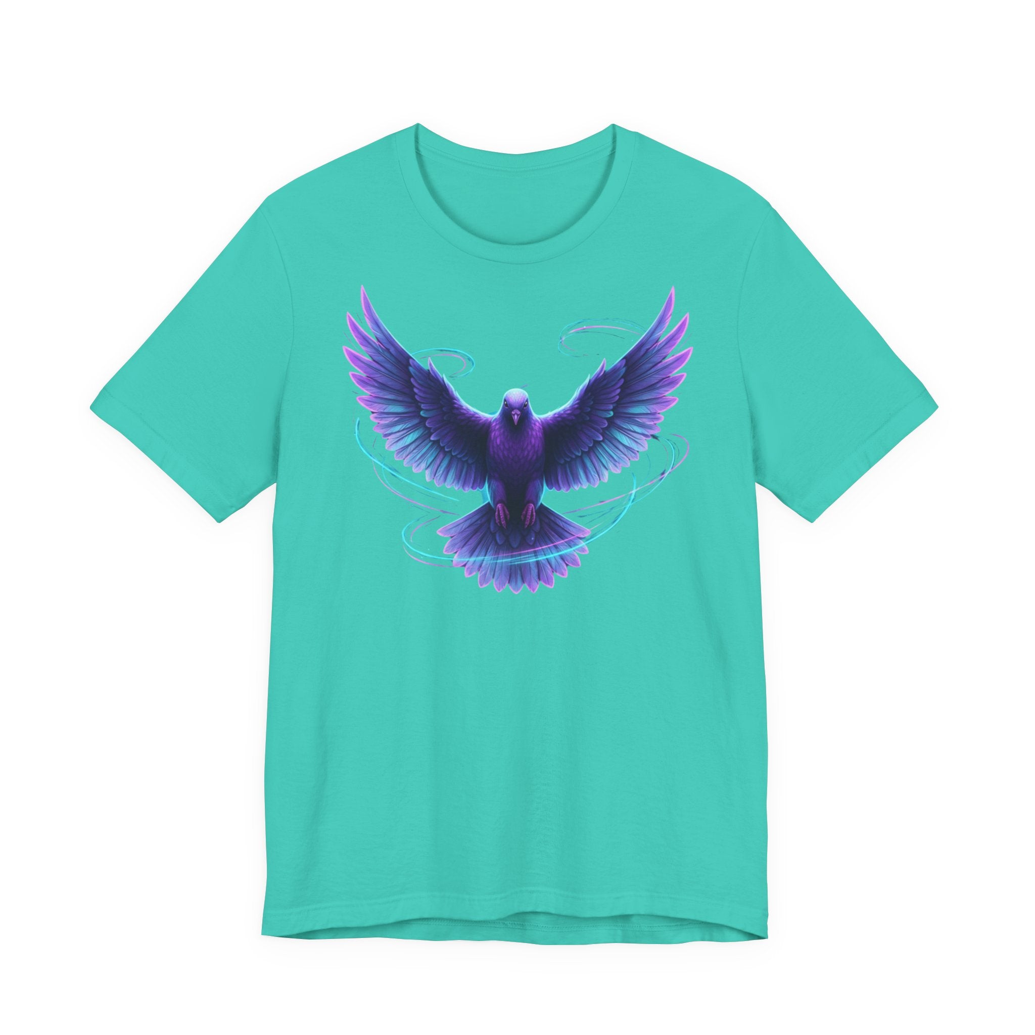 Mystic Raven Tee — Purple Glowing Dove Graphic T-Shirt
