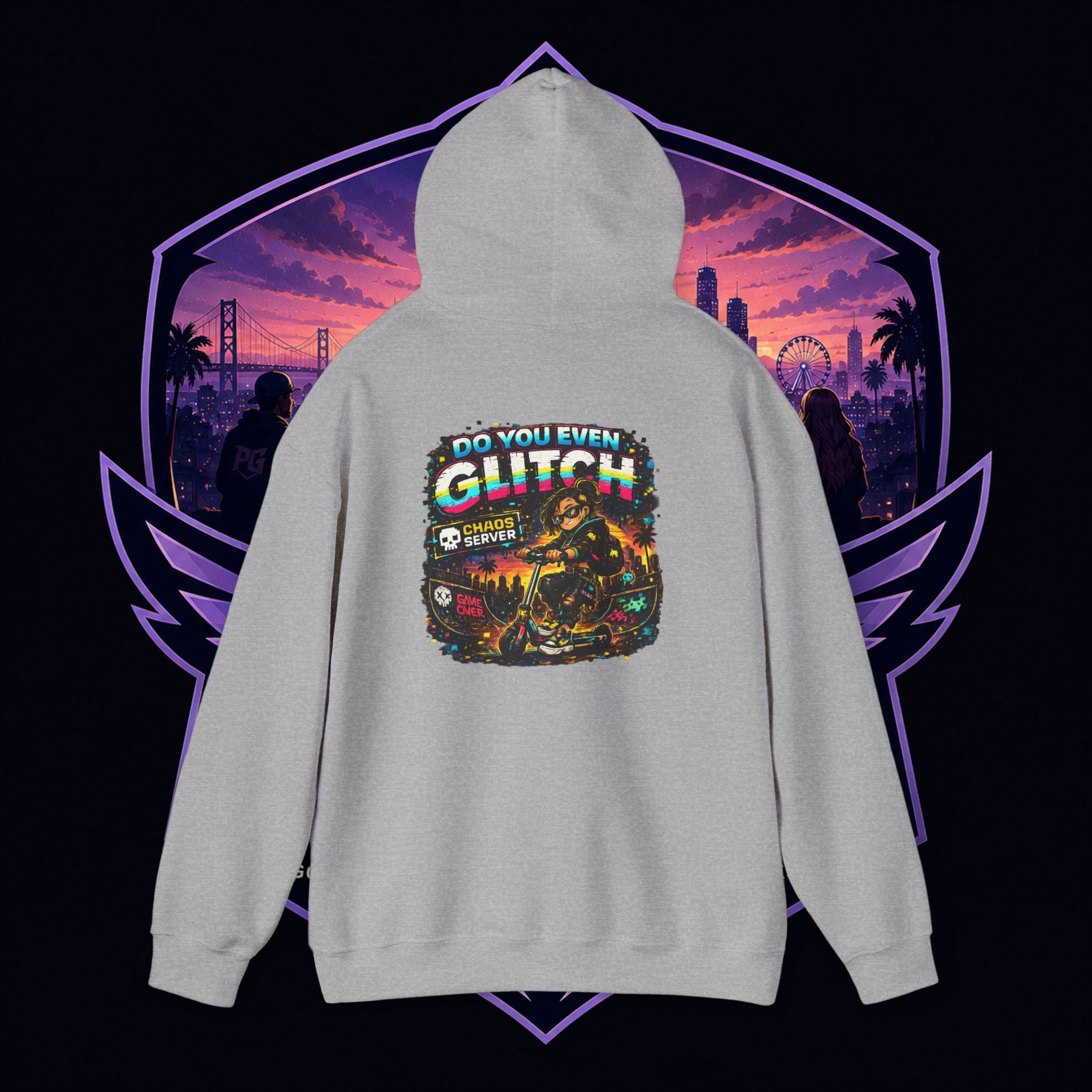 Born Glitch Hoodie — Retro Cyberpunk Vaporwave Graphic Sweatshirt