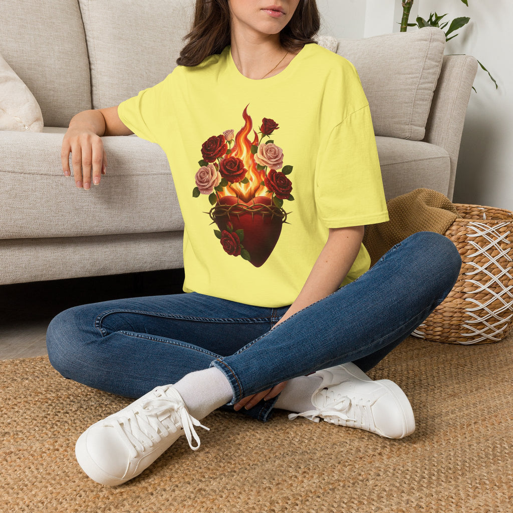 Flaming Heart & Roses T-Shirt