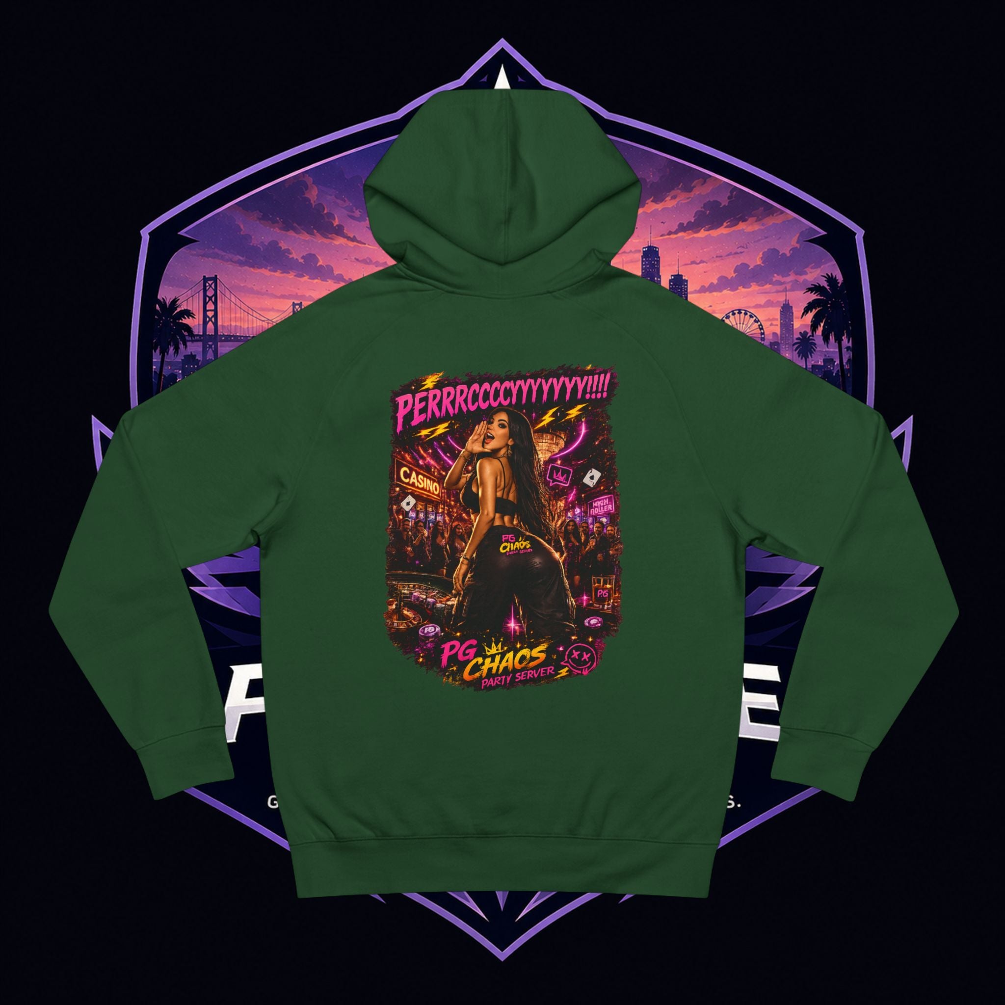 PG SUZY Party Graphic Hoodie — "Who's Hosting the Party?" Retro Concert Pullover