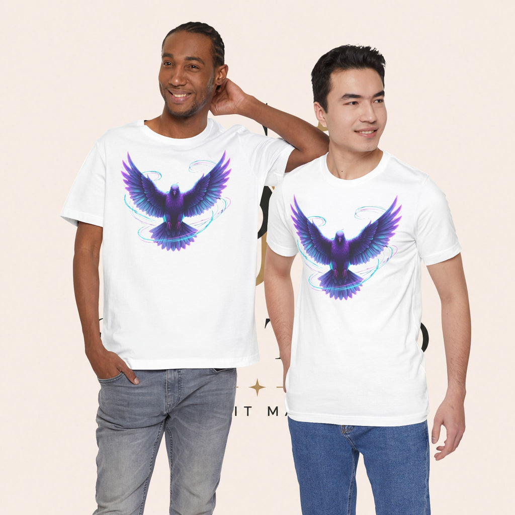 Mystic Raven Tee — Purple Glowing Dove Graphic T-Shirt
