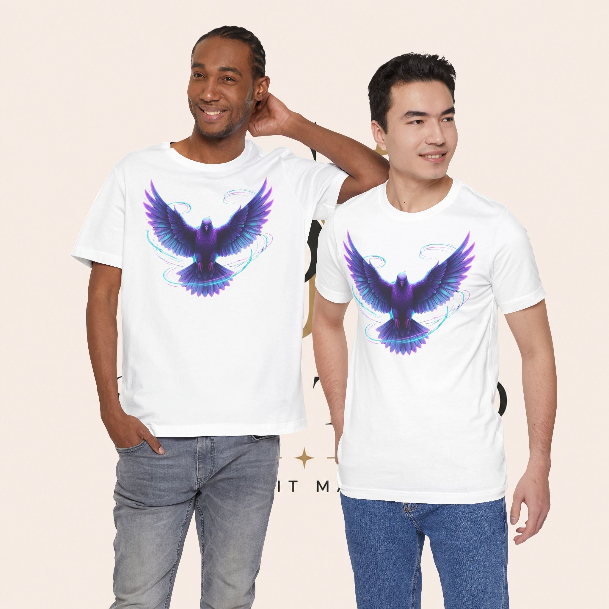 Mystic Raven Tee — Purple Glowing Dove Graphic T-Shirt