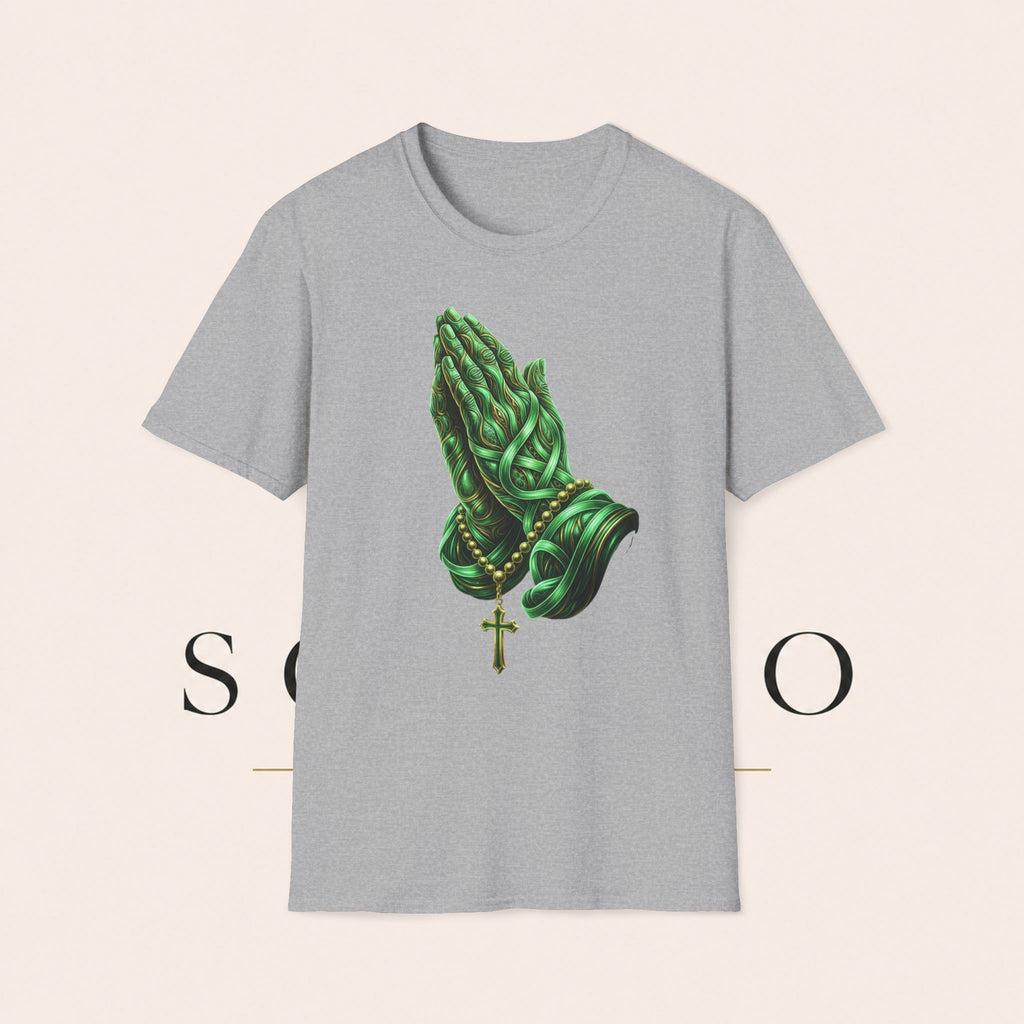 Praying Hands T‑Shirt — Green Vines Prayer Hands Graphic Tee