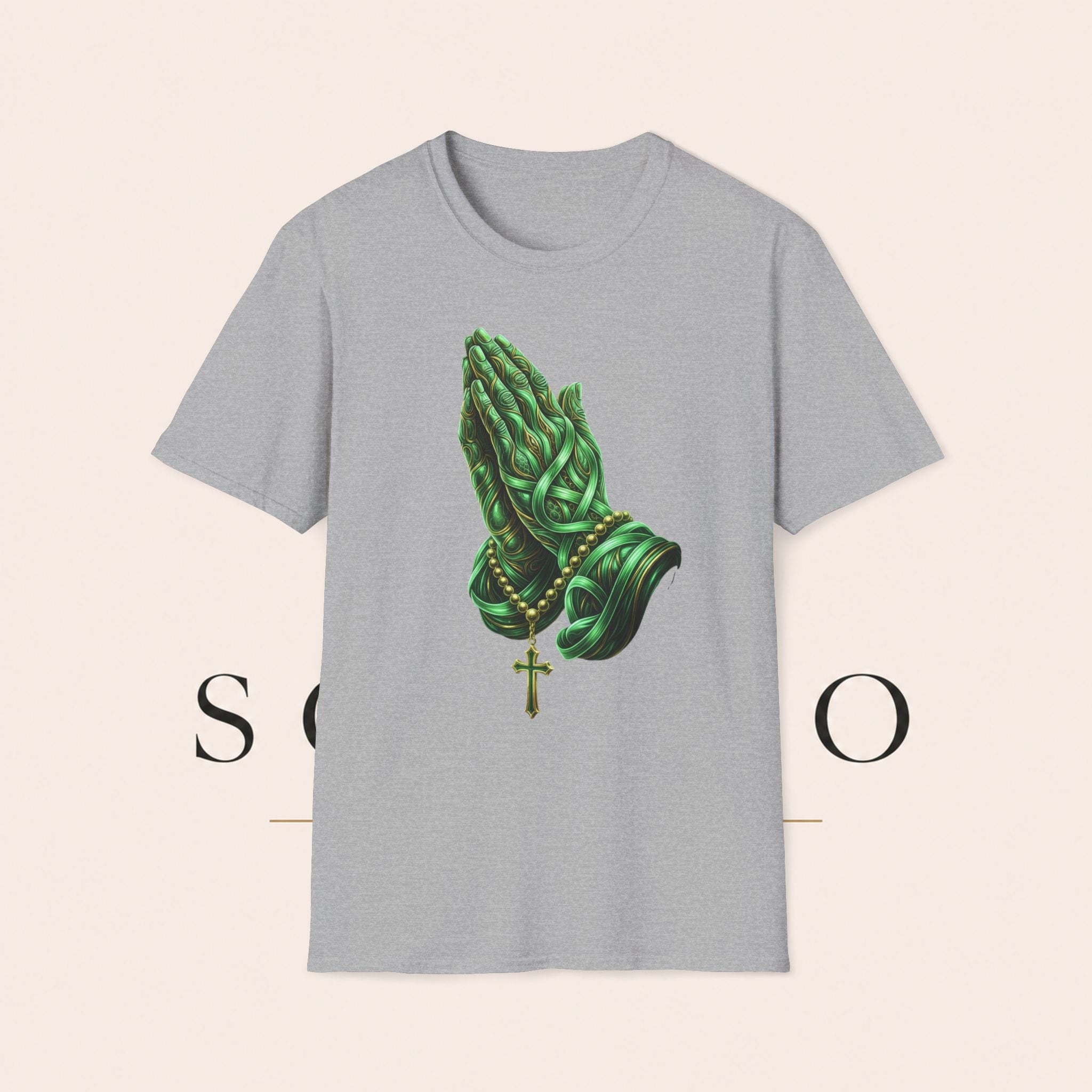 Praying Hands T‑Shirt — Green Vines Prayer Hands Graphic Tee
