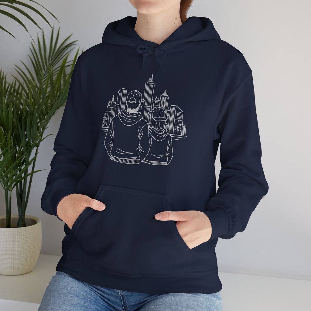 City Couples Hoodie — Matching Skyline Couple Sweatshirt