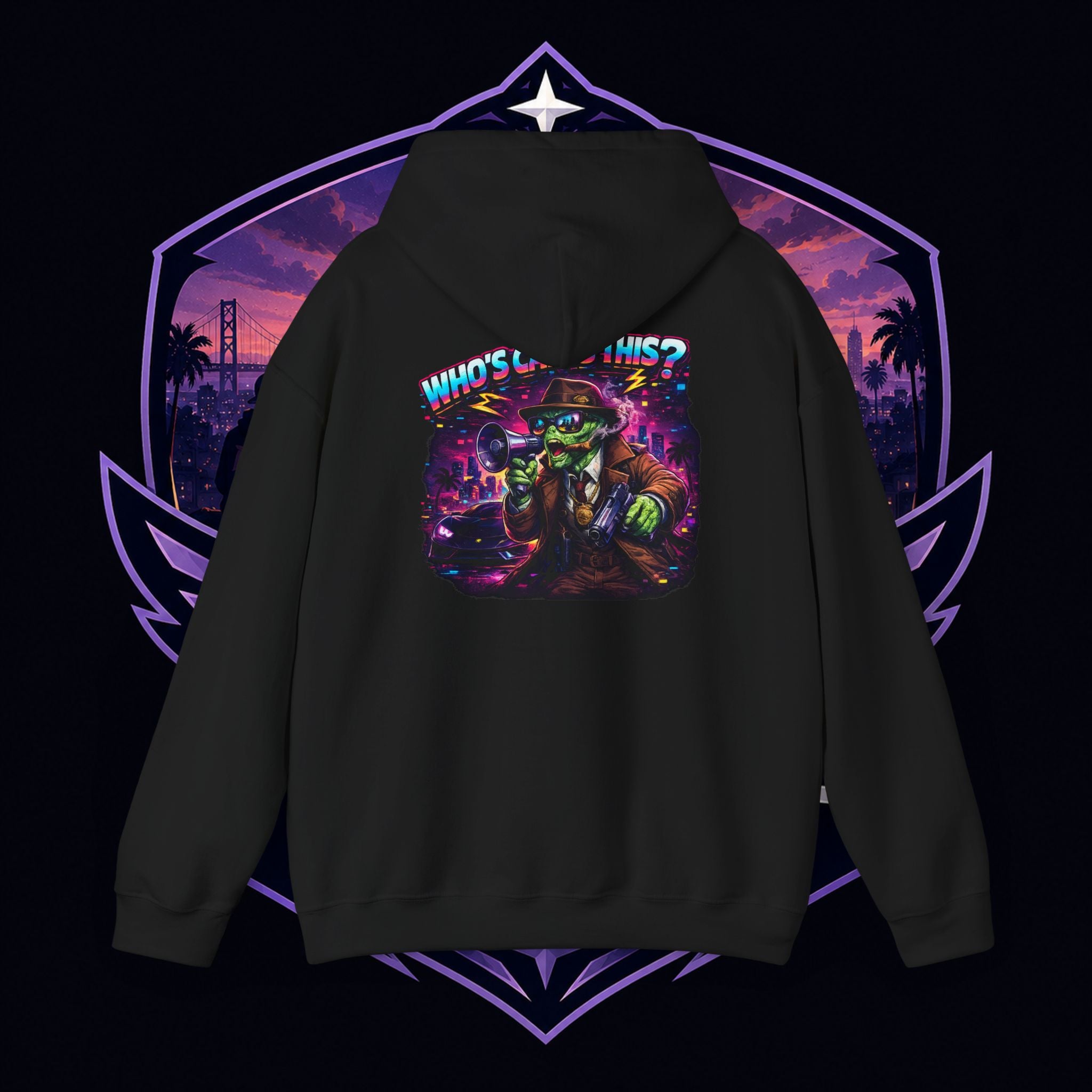 PG PERCY Remove Your Car Hoodie — "Who's Car is This?" Neon Retro Street Art Pullover