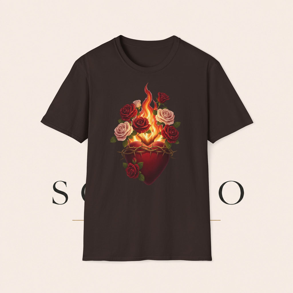 Flaming Heart & Roses T-Shirt