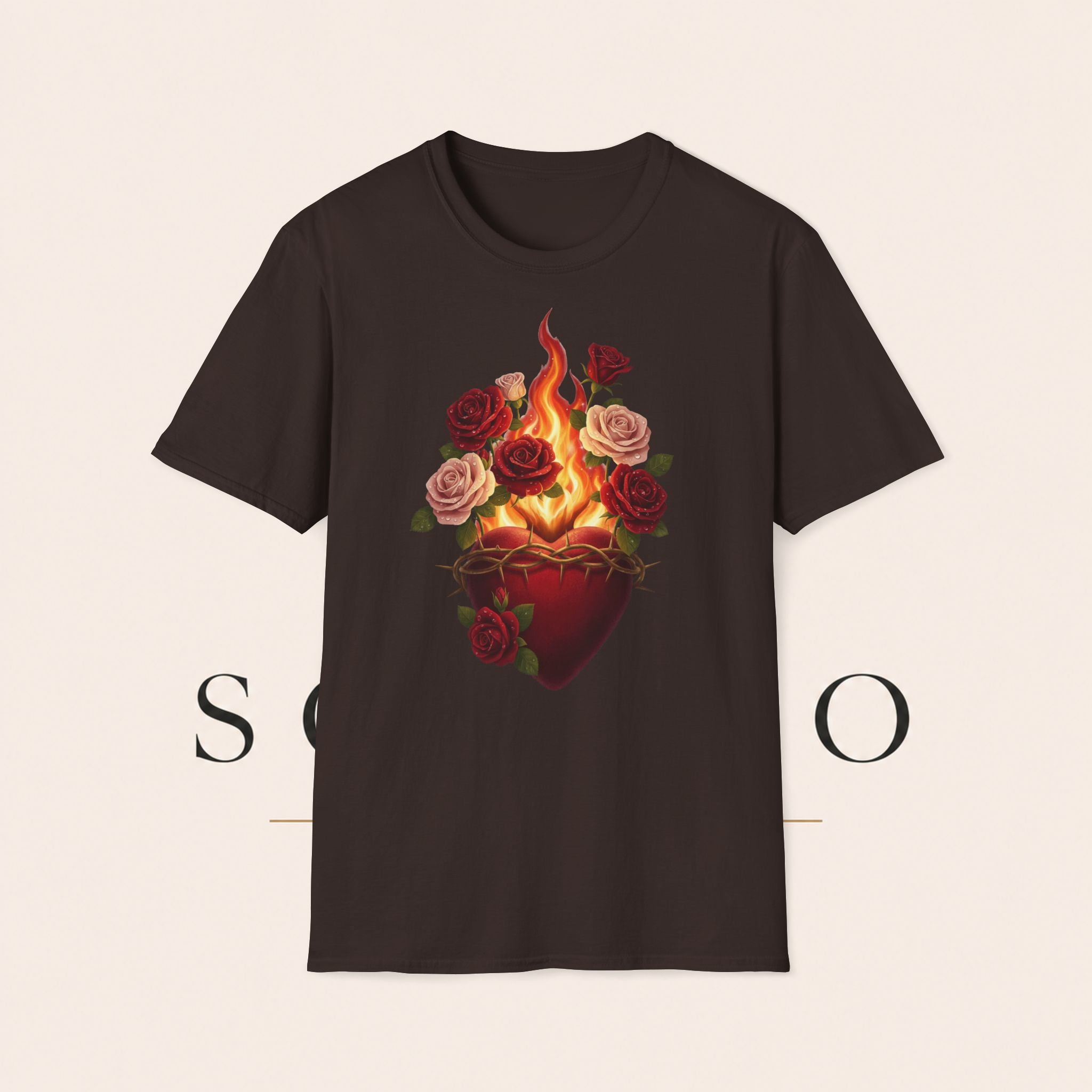 Flaming Heart & Roses T-Shirt