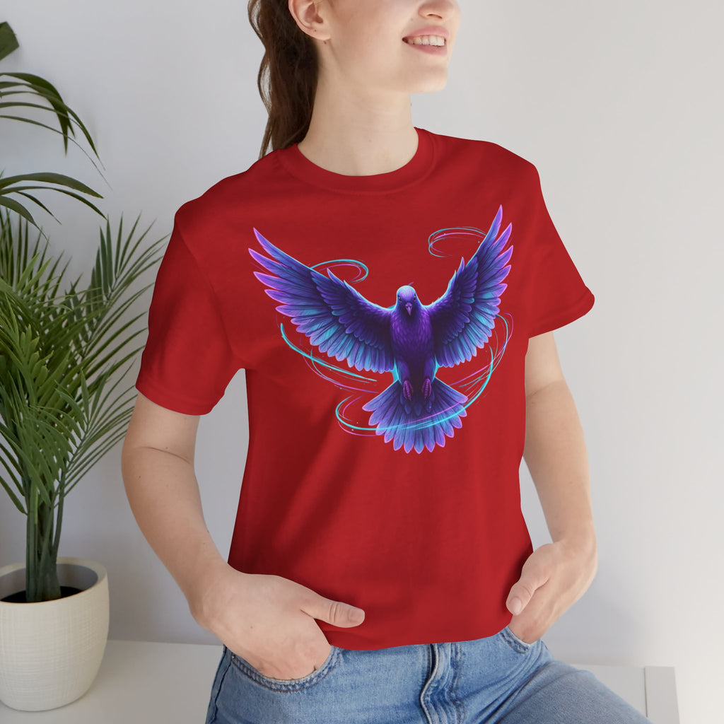 Mystic Raven Tee — Purple Glowing Dove Graphic T-Shirt