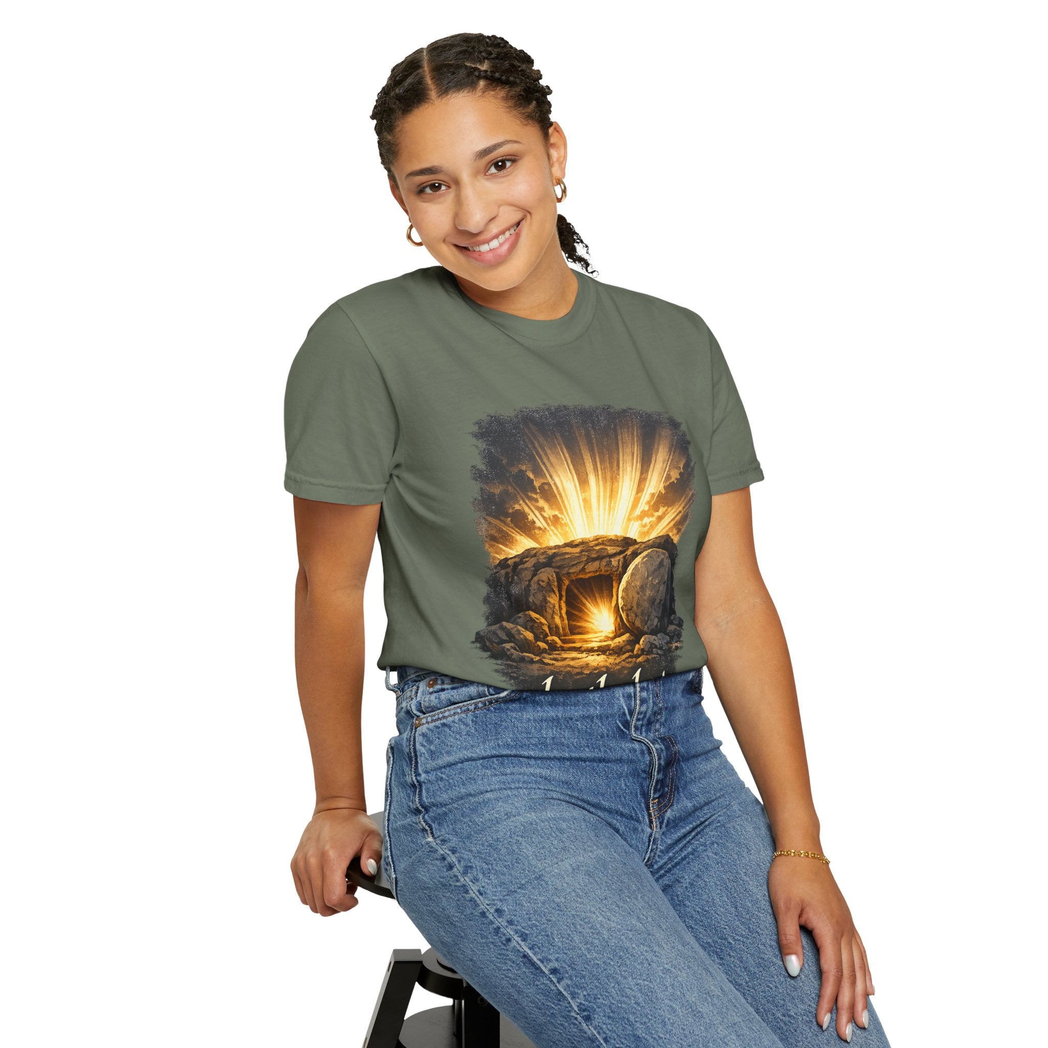 T-Shirt — Sunrise Tomb Graphic ‘death, lost.’ Memorial Tee
