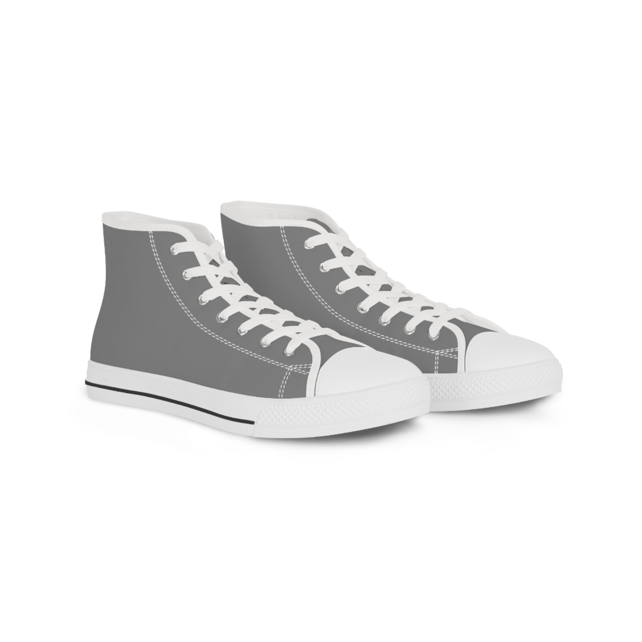 Men's Gray High-Top Sneakers — Classic Casual Canvas Shoes