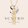 Hidden Message Sliding Bar Necklace — Engravable "Look Inside" Pendant