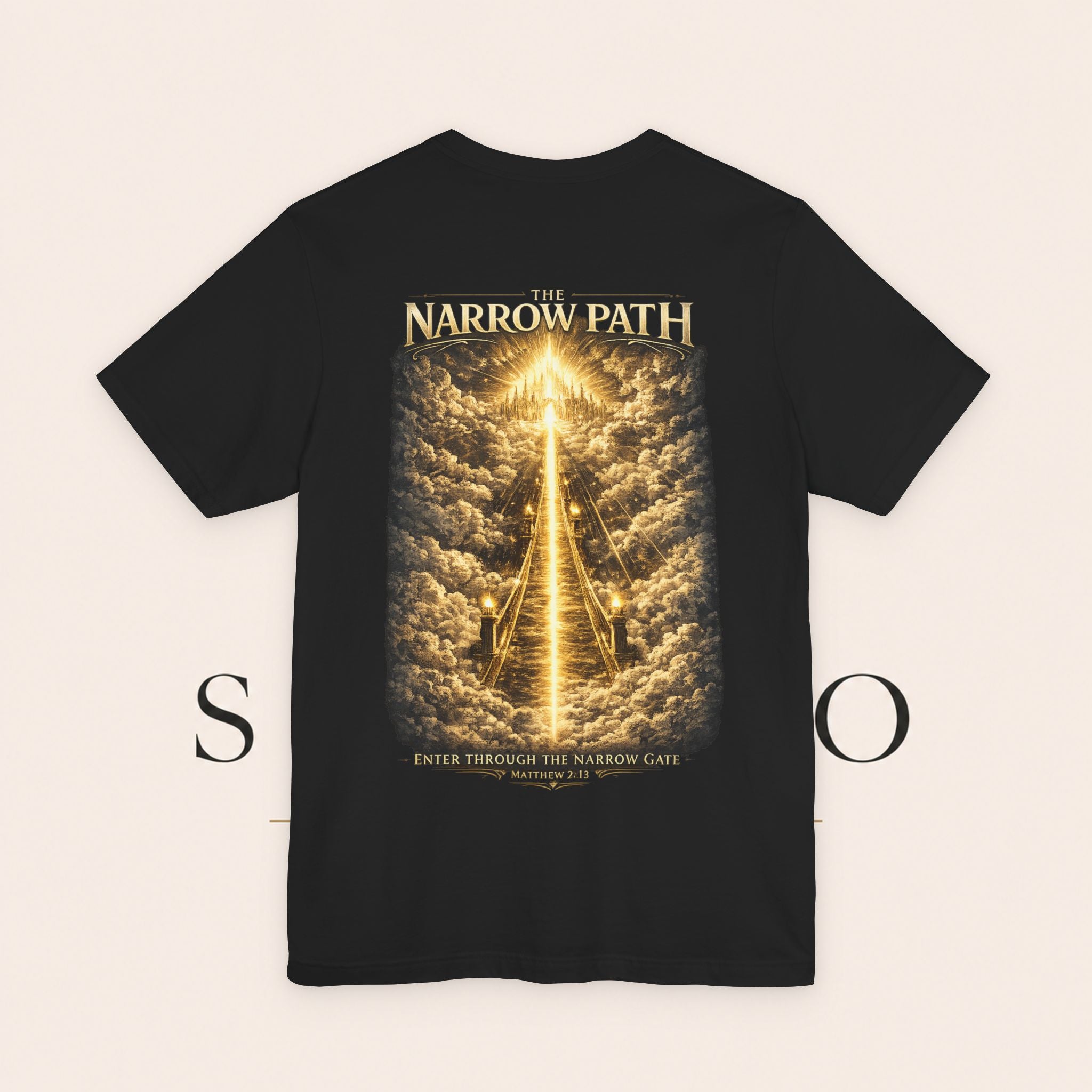 T-Shirt — 'The Narrow Path' Golden Light Graphic Tee