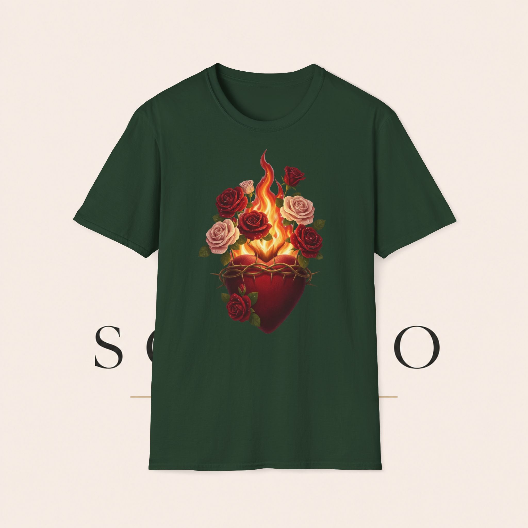 Flaming Heart & Roses T-Shirt