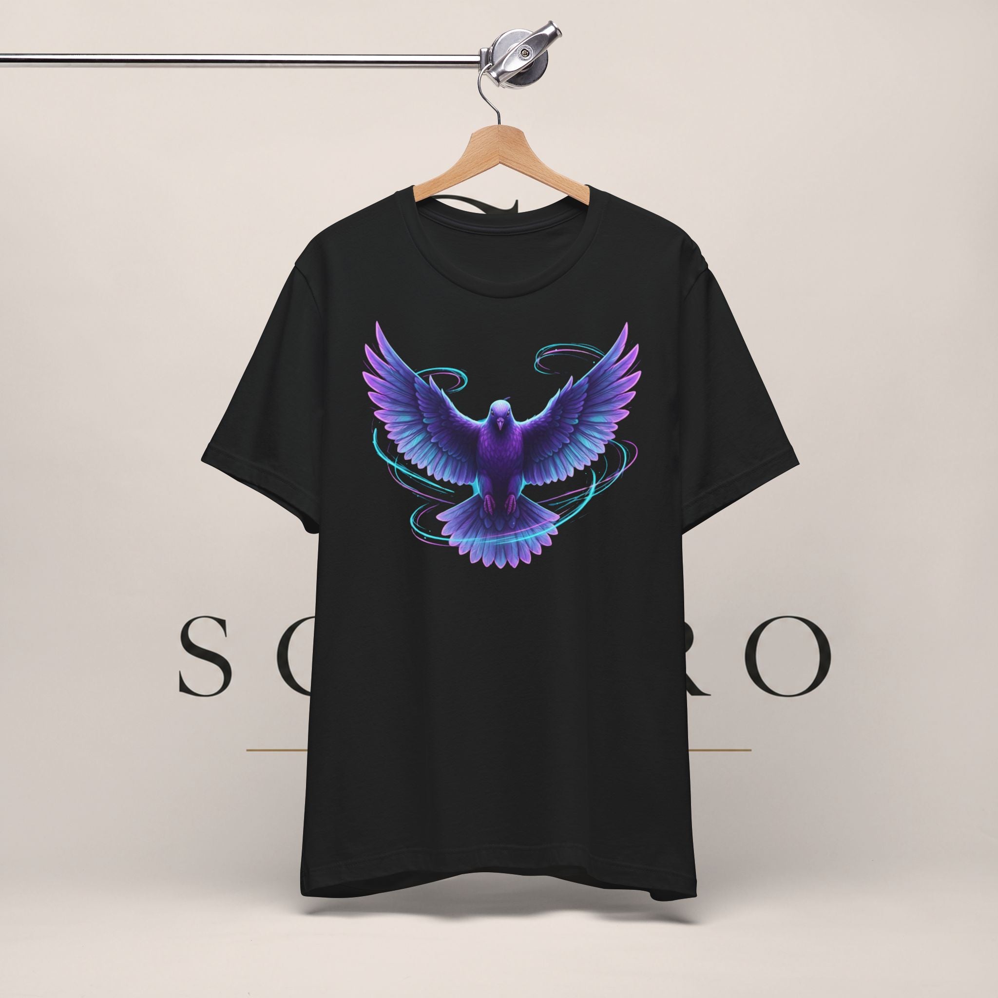 Mystic Raven Tee — Purple Glowing Dove Graphic T-Shirt