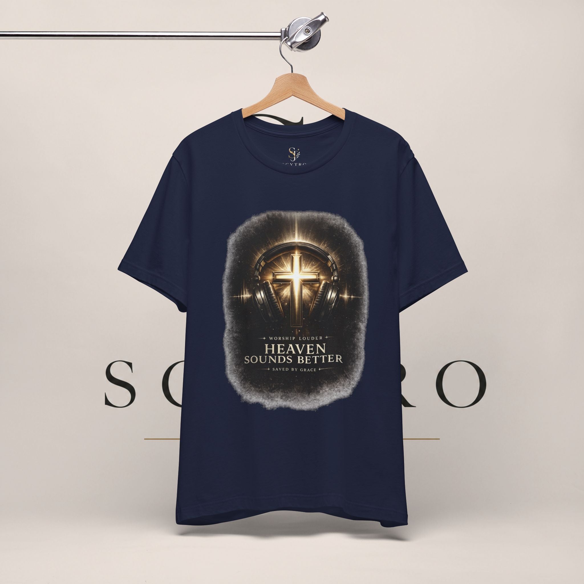 Youth Christian T‑Shirt - "Heaven Sounds Better" Cross Headphones Graphic Tee