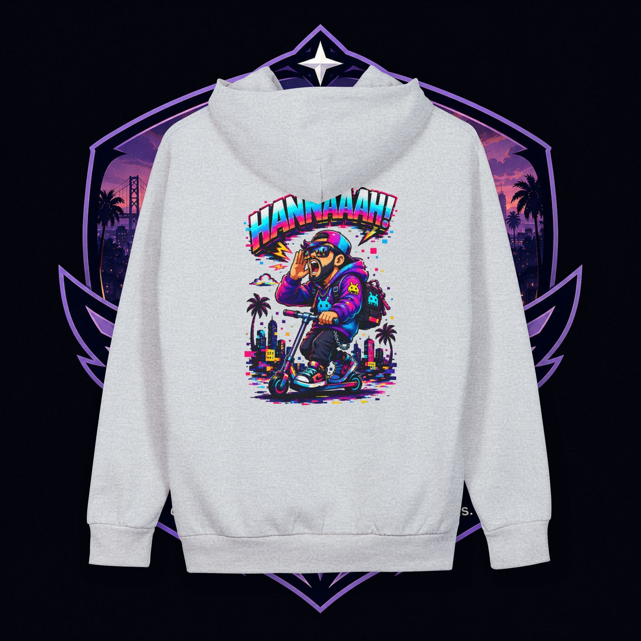 PG CHRIZZY "Who's Hannaaah?" Graphic Hoodie — Retro Vaporwave Streetwear Pullover