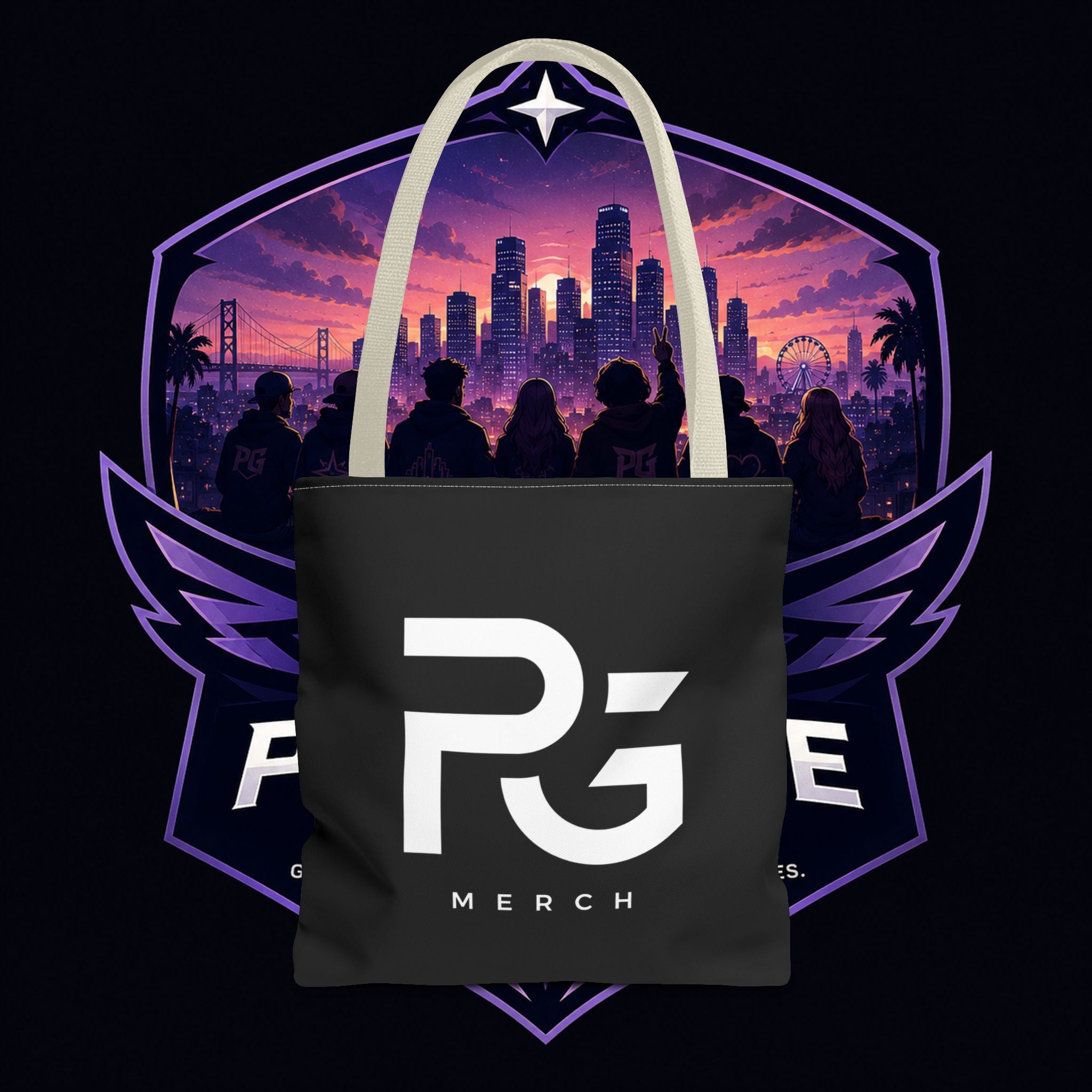 PG Merch Logo Tote Bag — Urban Gamer Aesthetic Everyday Tote