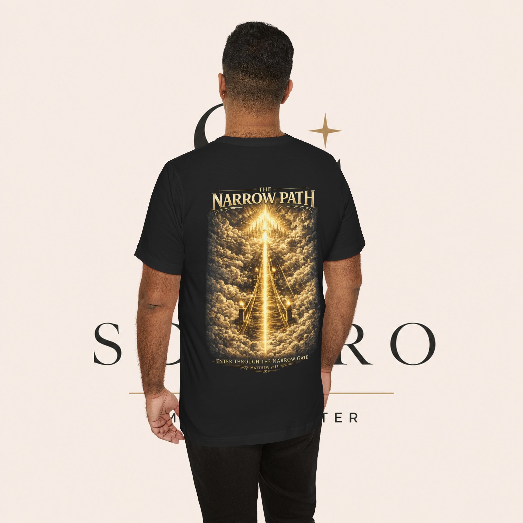 T-Shirt — 'The Narrow Path' Golden Light Graphic Tee