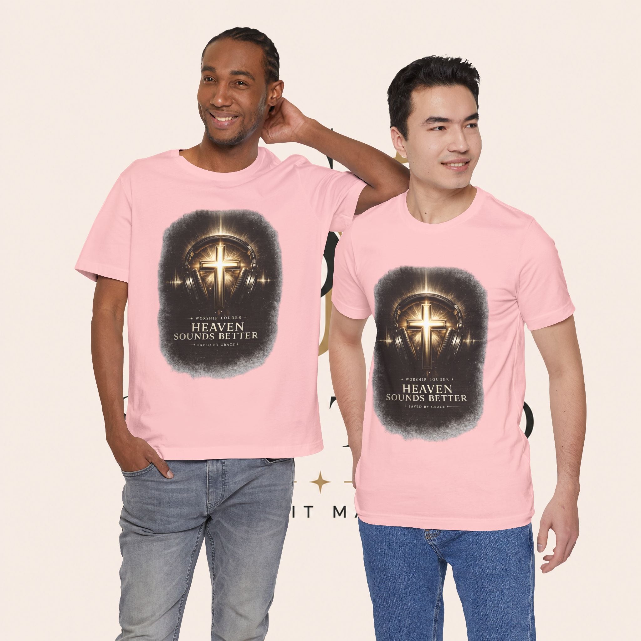 Youth Christian T‑Shirt - "Heaven Sounds Better" Cross Headphones Graphic Tee
