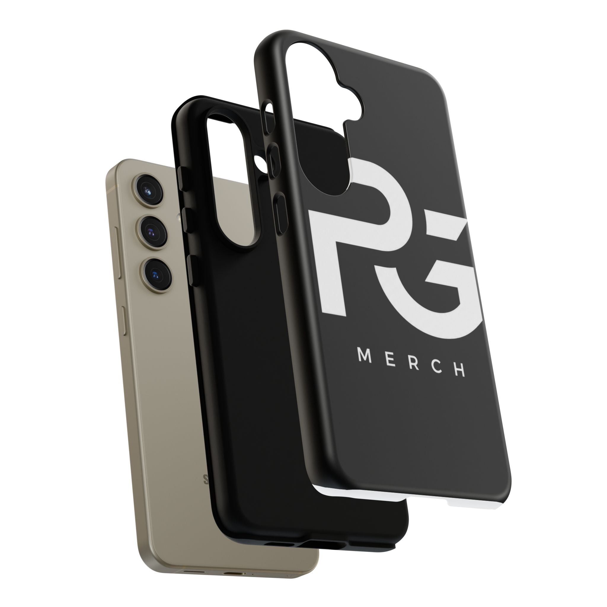 PG CUSTOMIZED RG Merch Tough Phone Case – Black Protective Phone Cover with Bold Logo