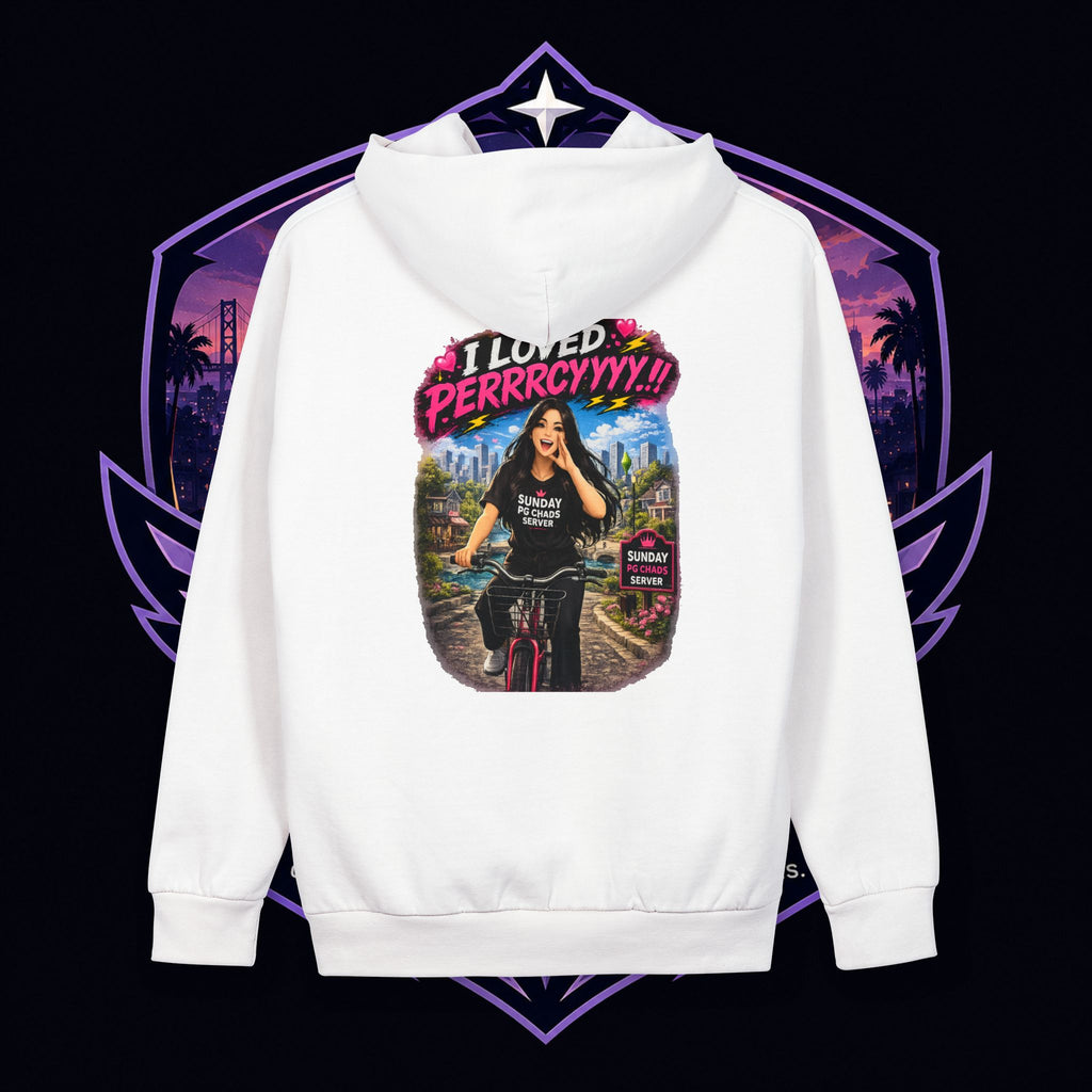 PG SUZY In-Game Famous, Offline Taken Hoodie — Gamer Streetwear Pullover Featuring “I Love Perrrcyyy!!”