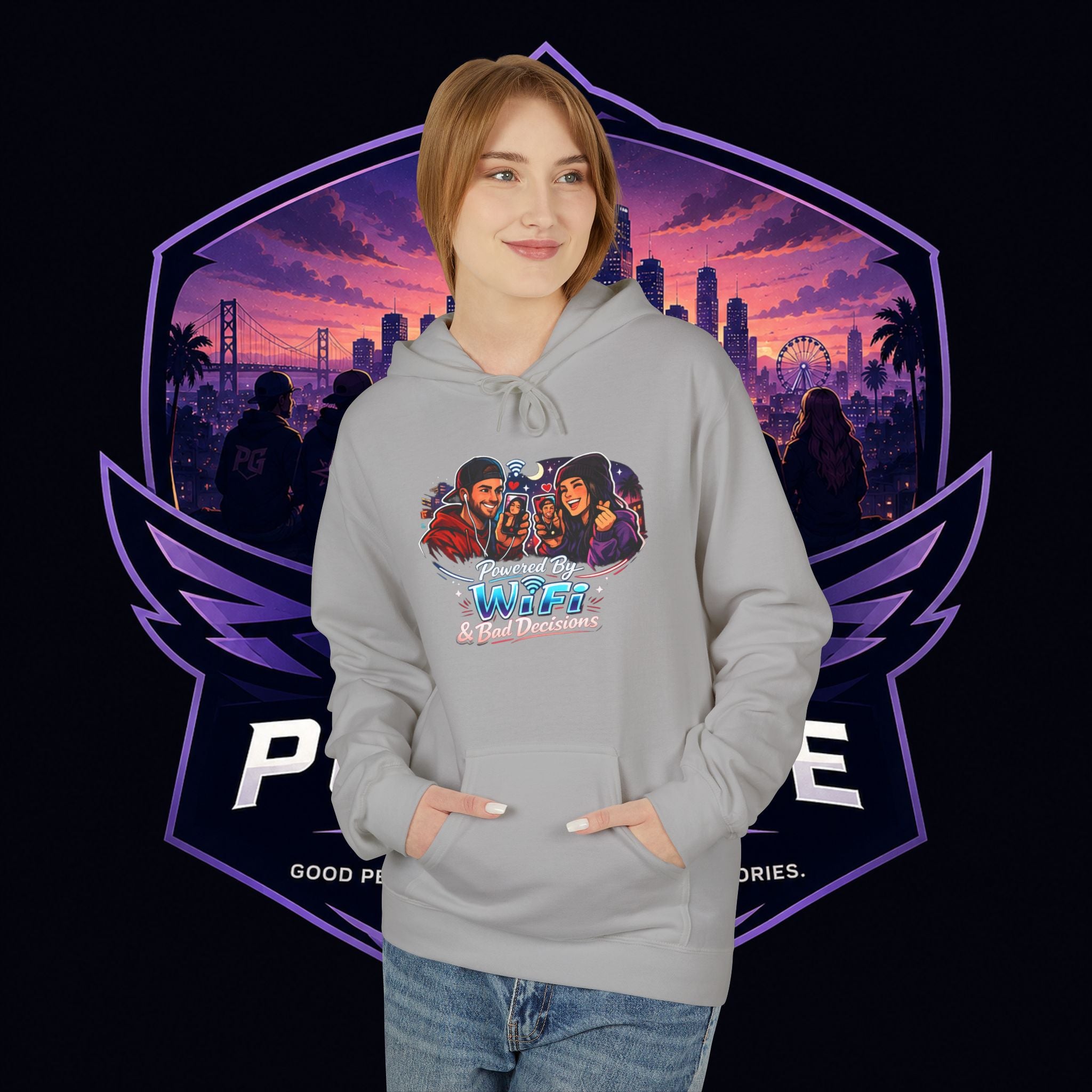 LDR inspired Retro '80s Vibes Hoodie — Neon Miami Movie Couple Design