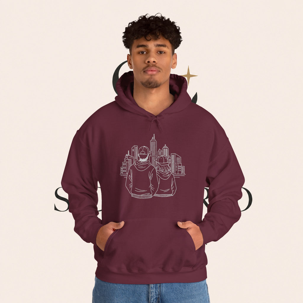 City Couples Hoodie — Matching Skyline Couple Sweatshirt