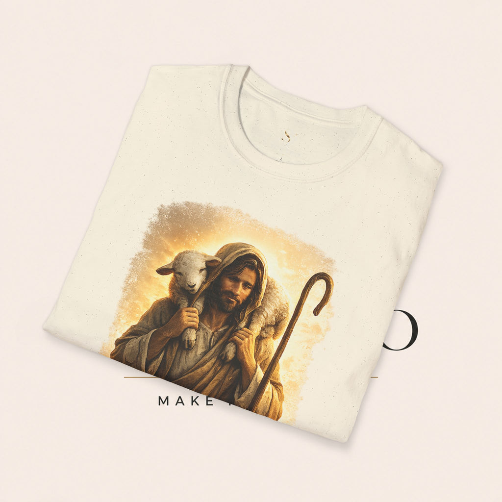Jesus the Good Shepherd T-Shirt — 'Found.' Christian Faith Tee