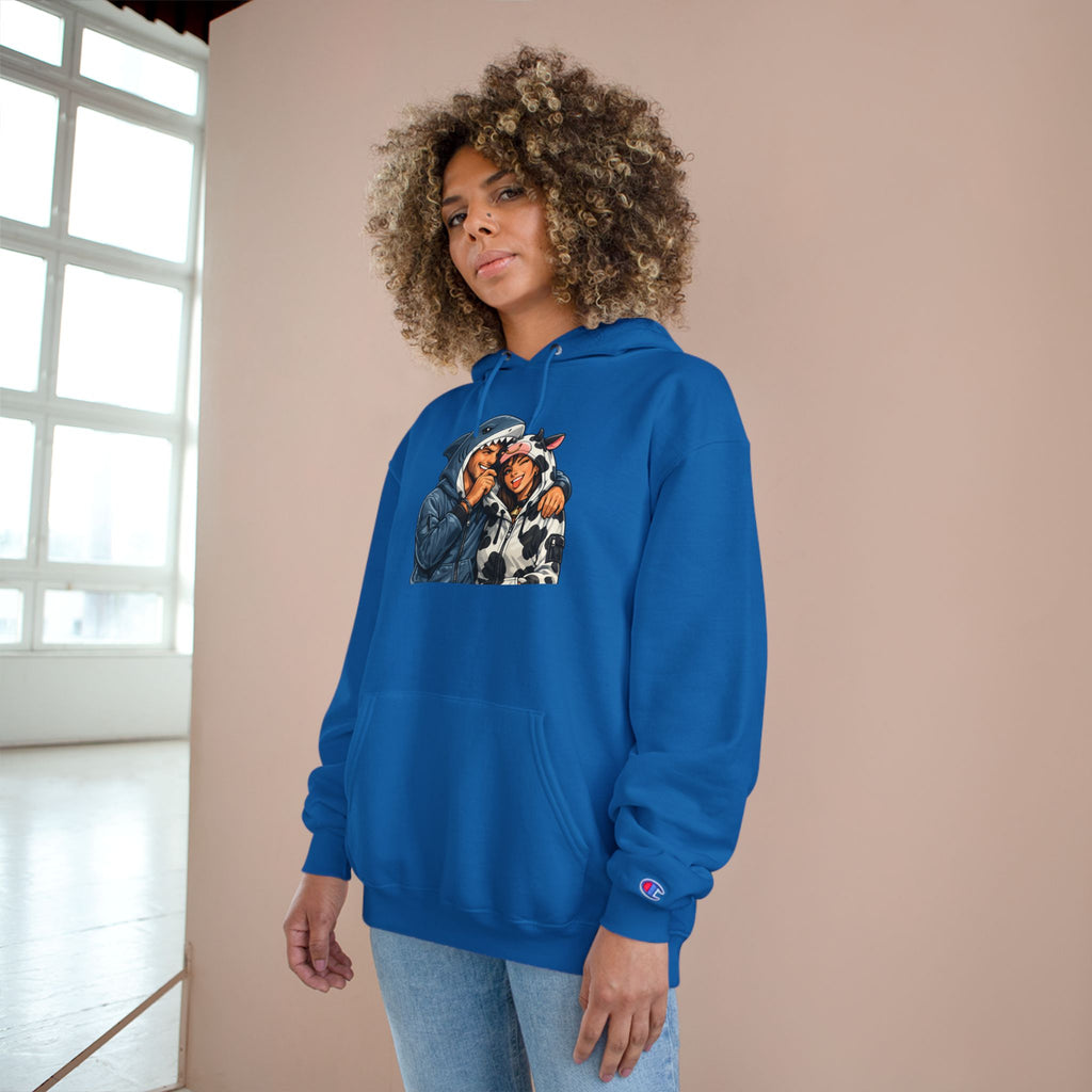 SC Vintage-Inspired Champion Hoodie — Cozy Retro Couple Graphic
