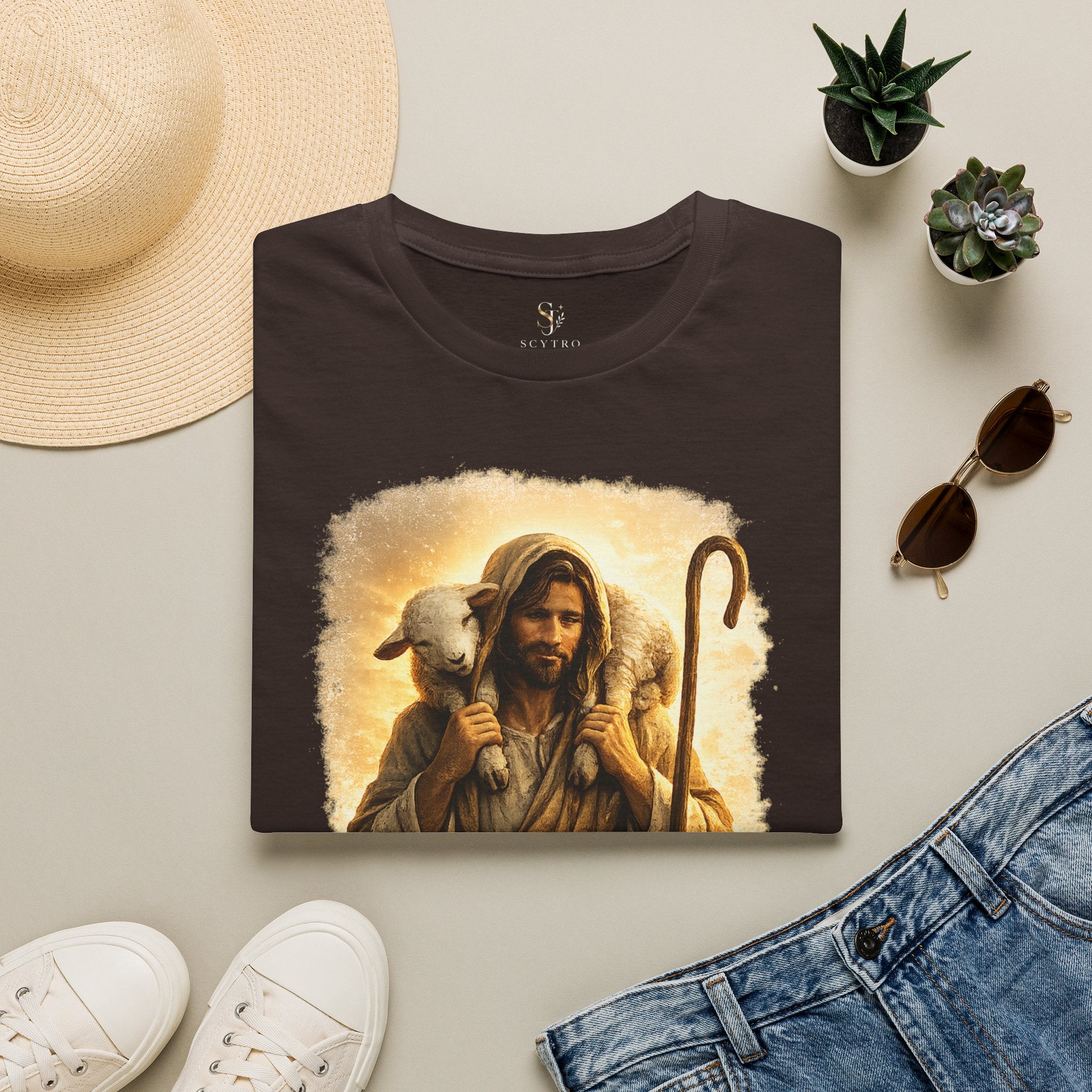 Jesus the Good Shepherd T-Shirt — 'Found.' Christian Faith Tee