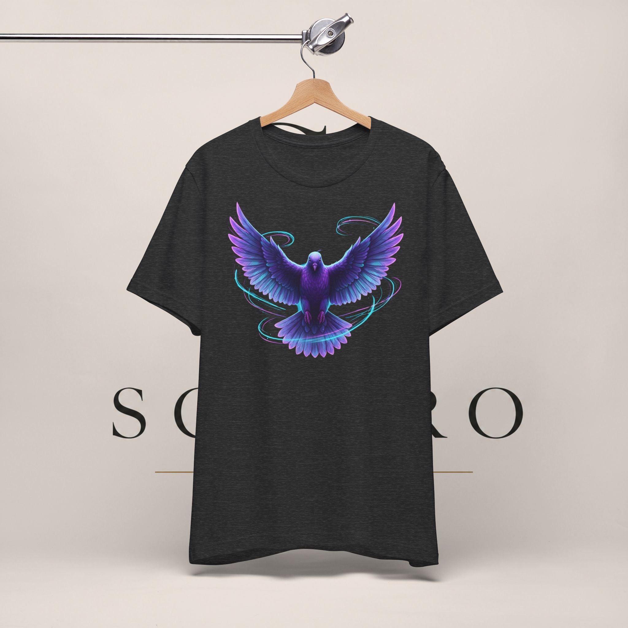 Mystic Raven Tee — Purple Glowing Dove Graphic T-Shirt
