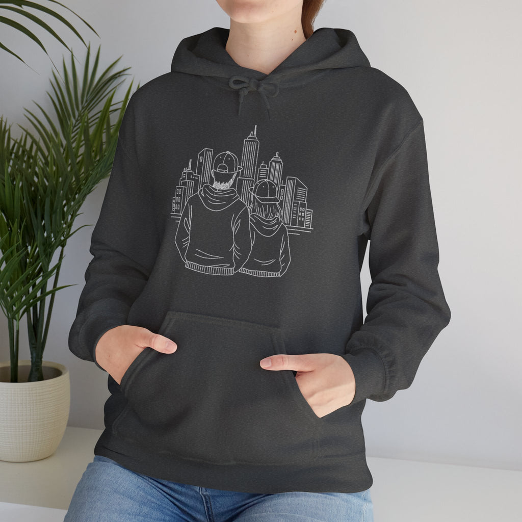 City Couples Hoodie — Matching Skyline Couple Sweatshirt