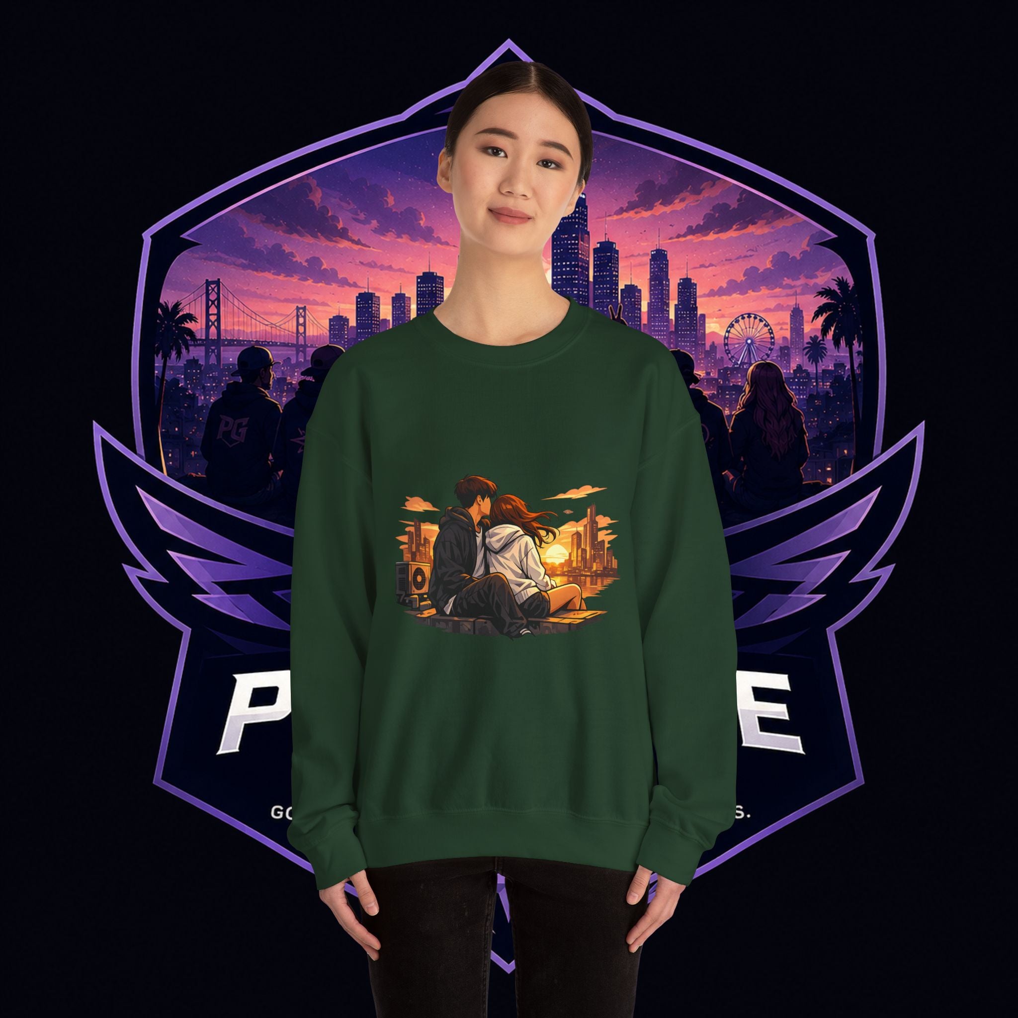 Romantic Sunset Couple Crewneck Sweatshirt