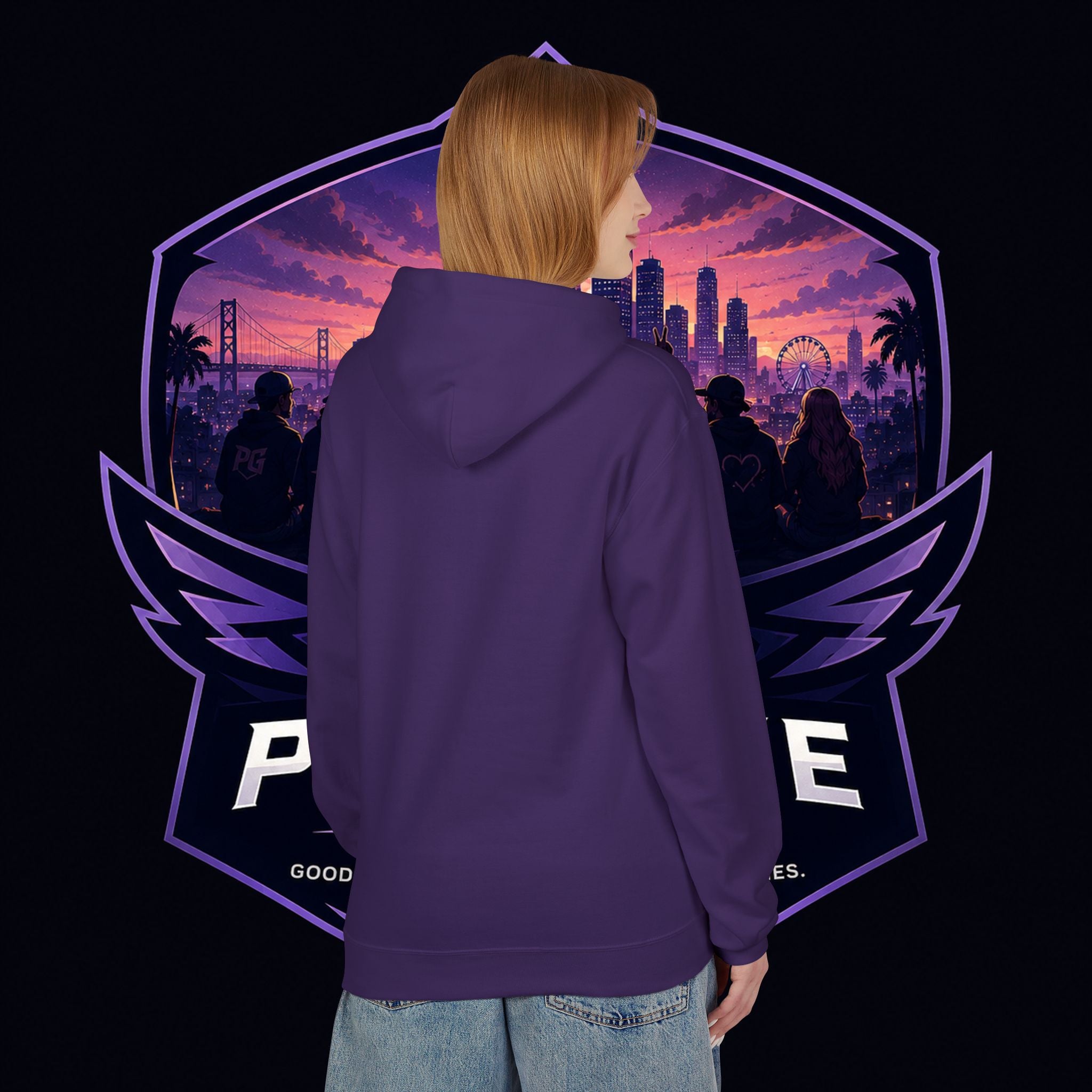 LDR inspired Retro '80s Vibes Hoodie — Neon Miami Movie Couple Design