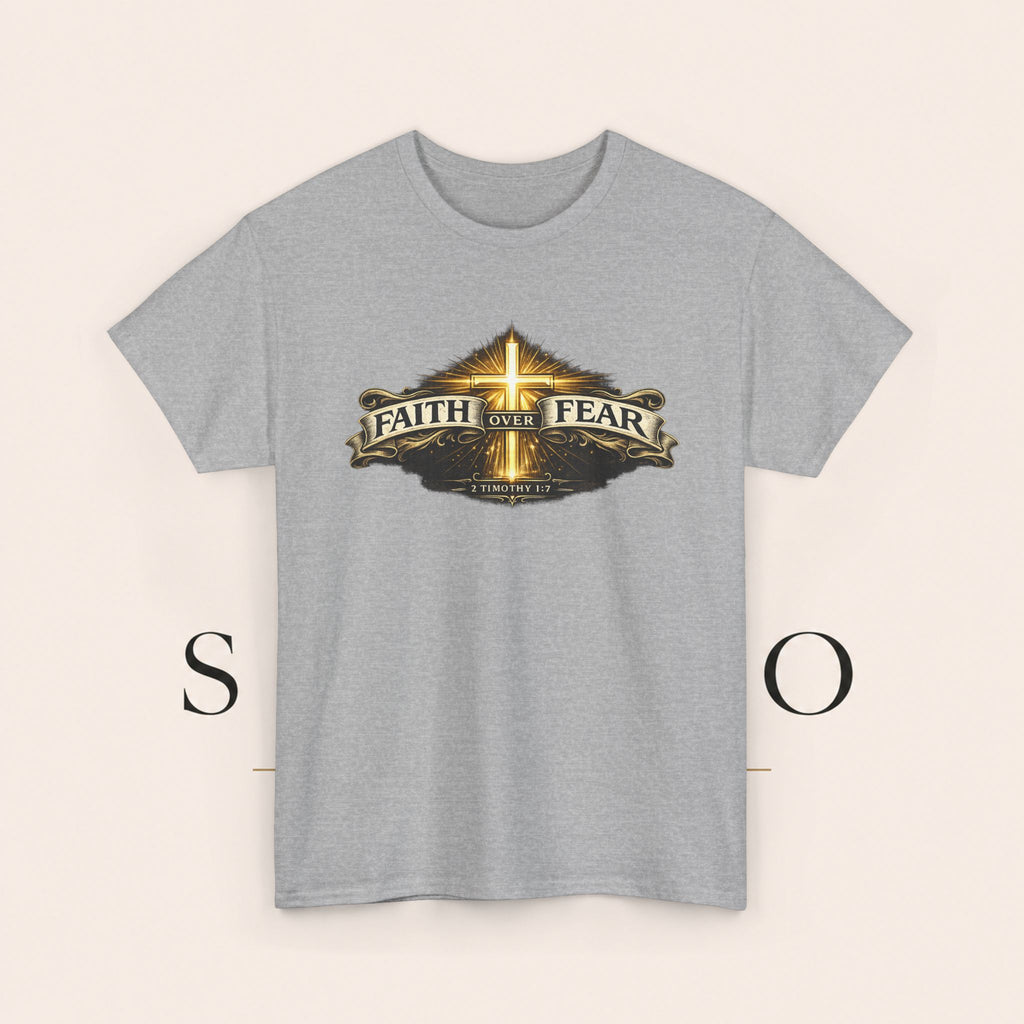 Faith Over Fear T-Shirt — Christian Cross Inspirational Tee