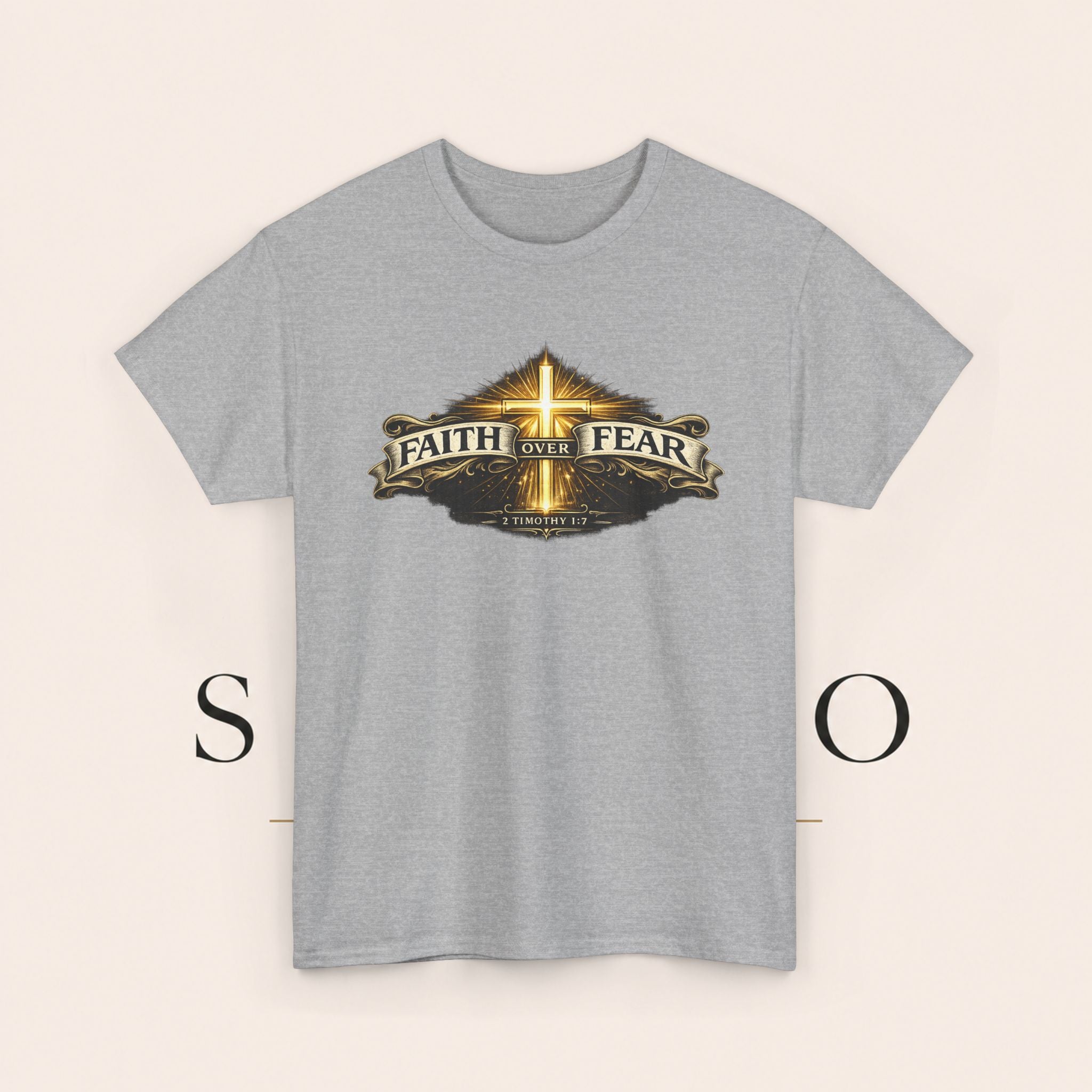 Faith Over Fear T-Shirt — Christian Cross Inspirational Tee