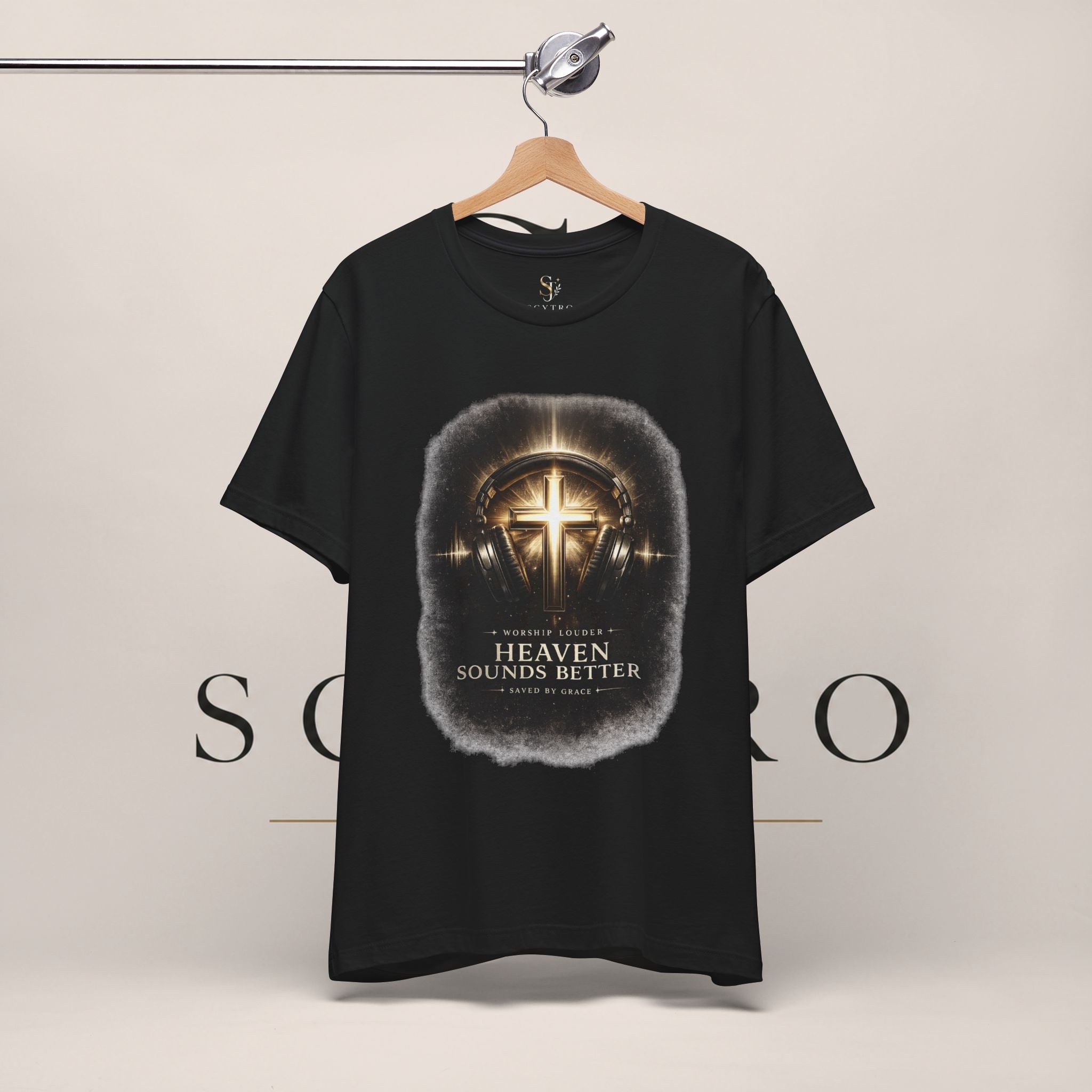 Youth Christian T‑Shirt - "Heaven Sounds Better" Cross Headphones Graphic Tee