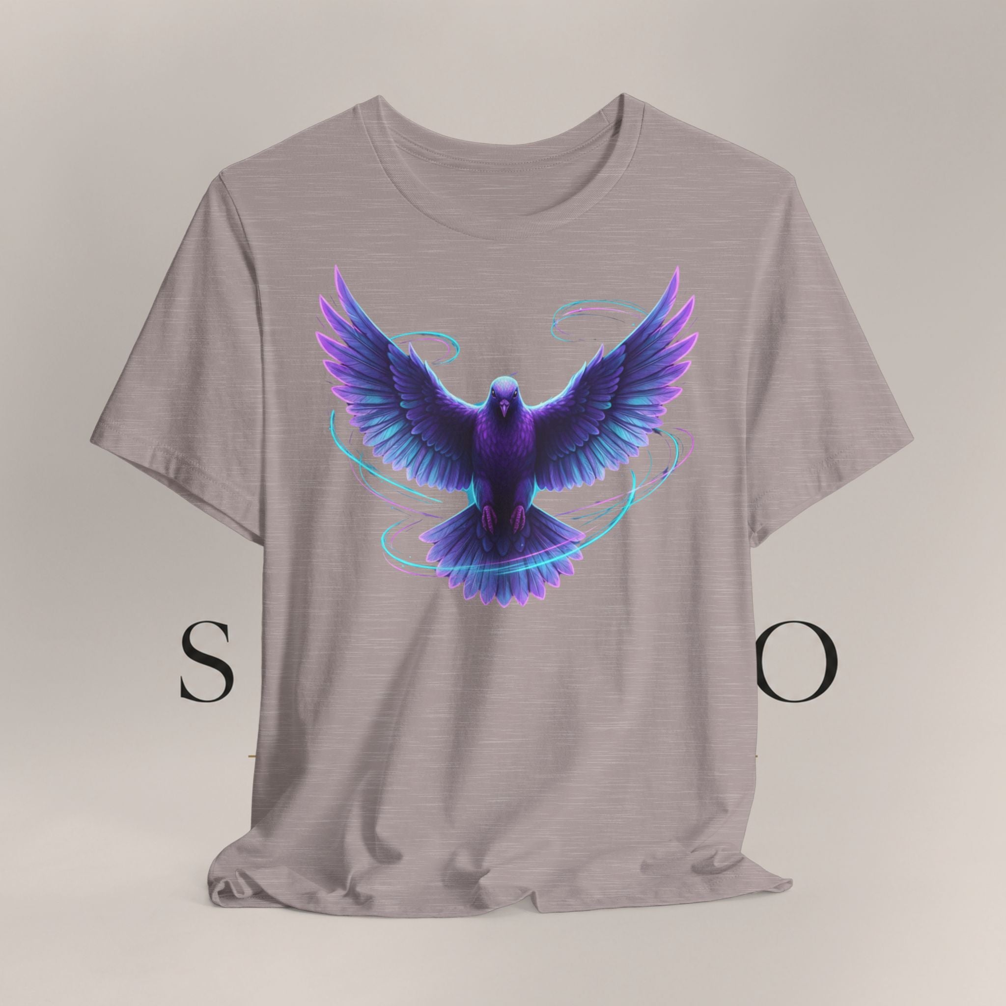 Mystic Raven Tee — Purple Glowing Dove Graphic T-Shirt