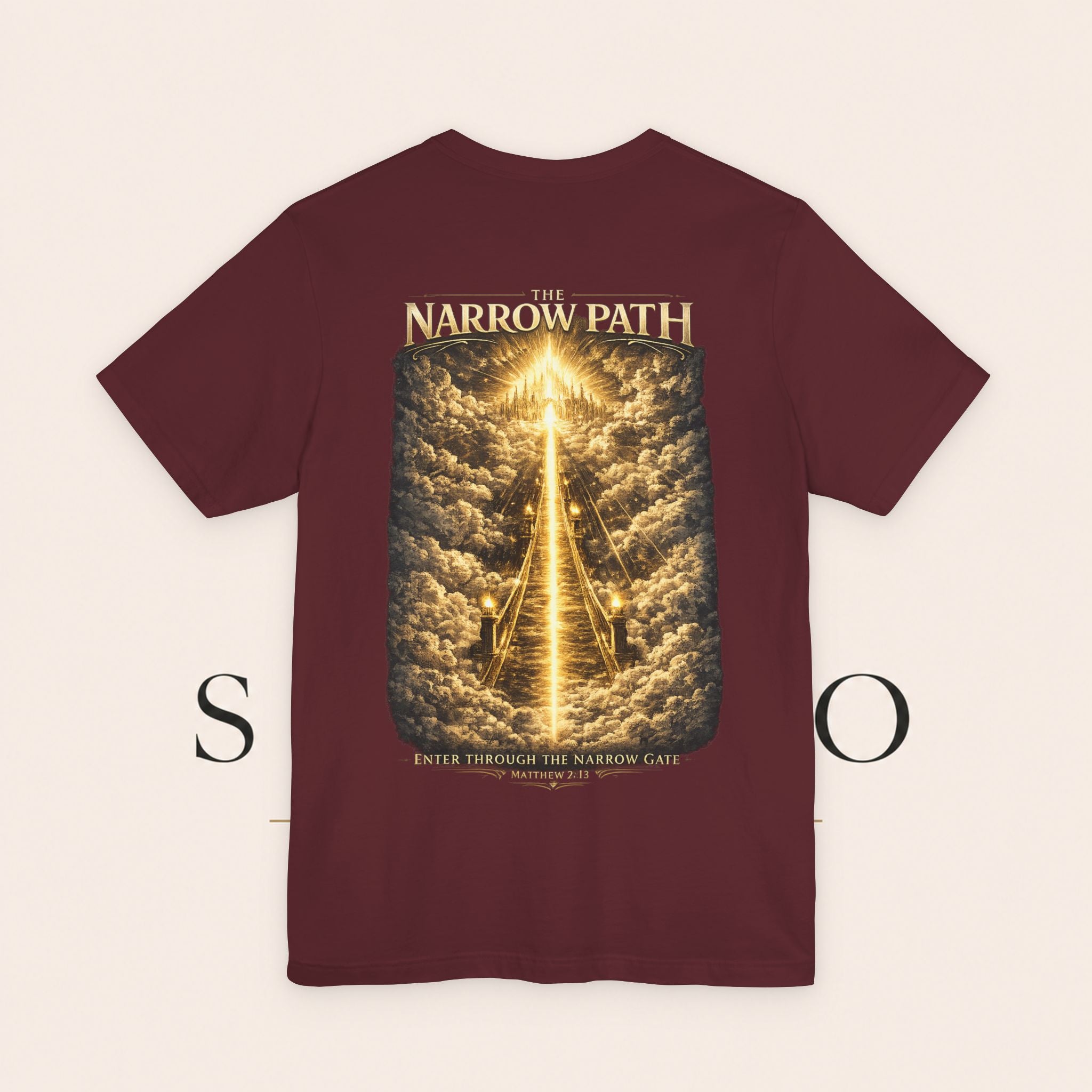 T-Shirt — 'The Narrow Path' Golden Light Graphic Tee