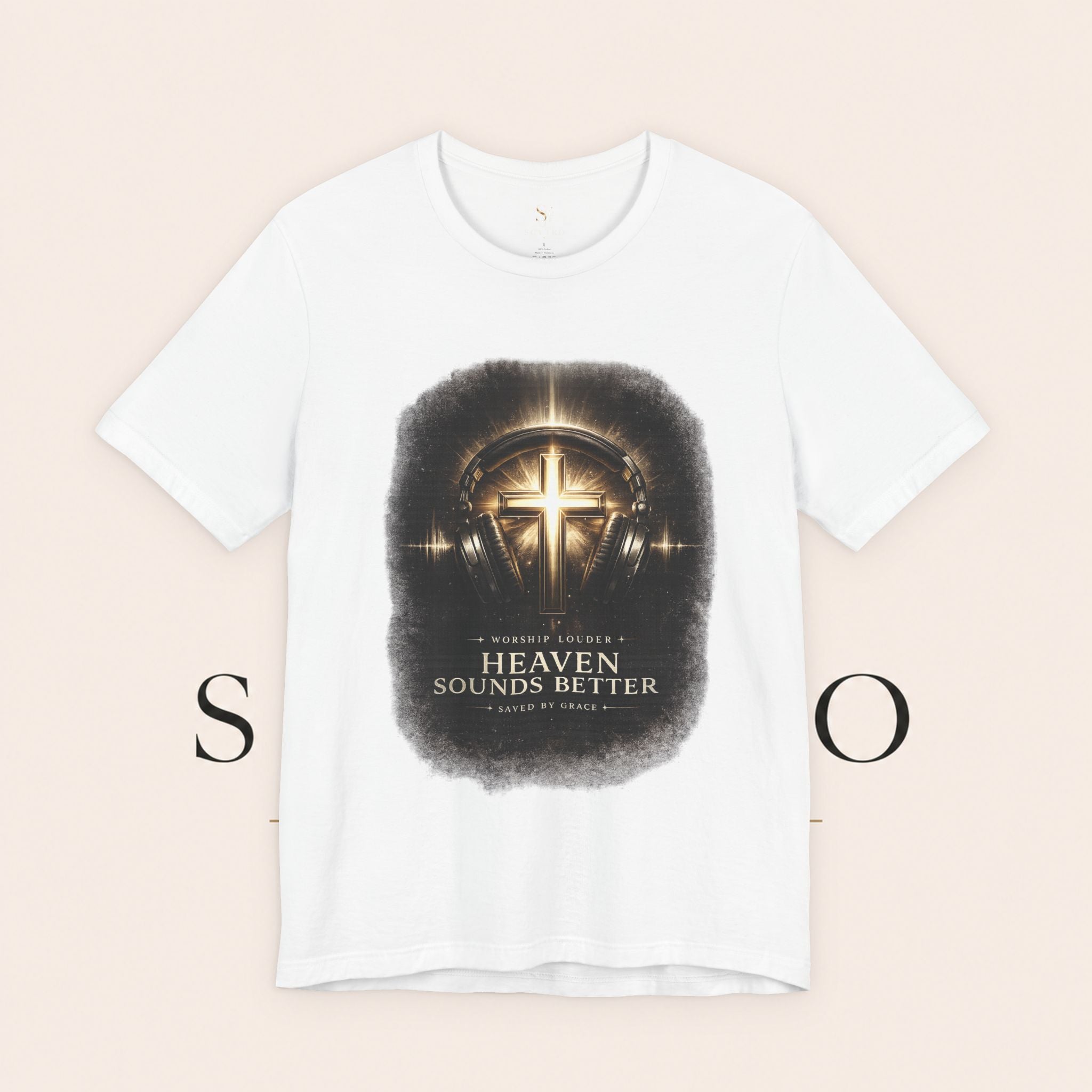 Youth Christian T‑Shirt - "Heaven Sounds Better" Cross Headphones Graphic Tee