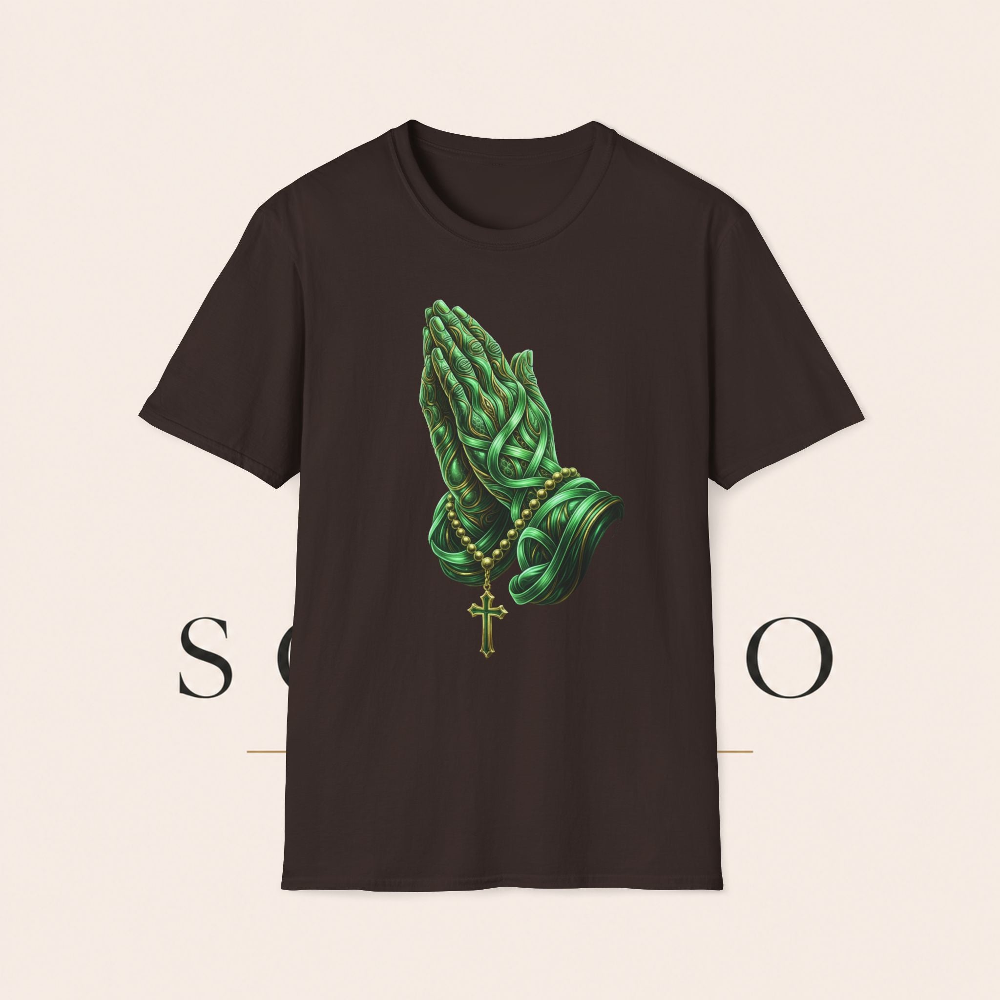 Praying Hands T‑Shirt — Green Vines Prayer Hands Graphic Tee