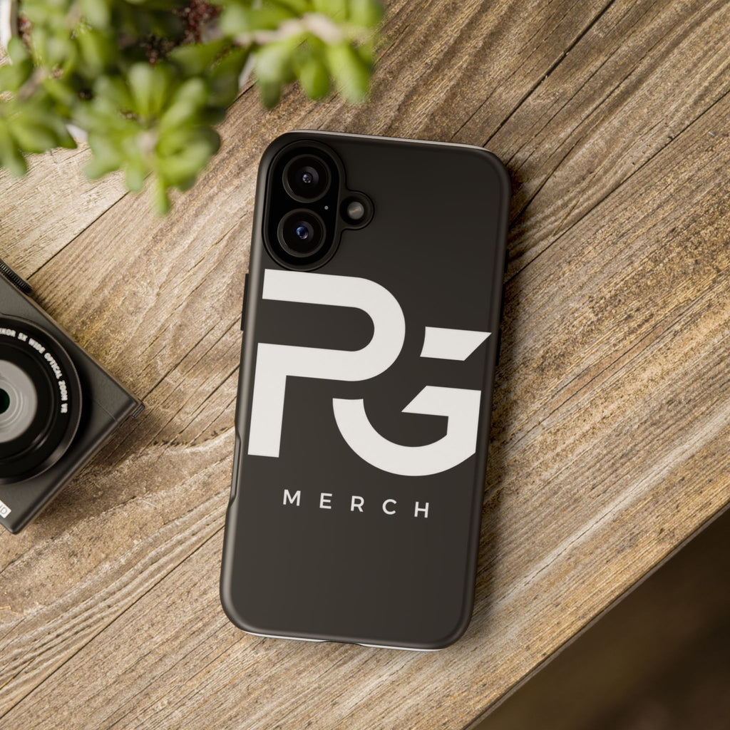 PG CUSTOMIZED RG Merch Tough Phone Case – Black Protective Phone Cover with Bold Logo