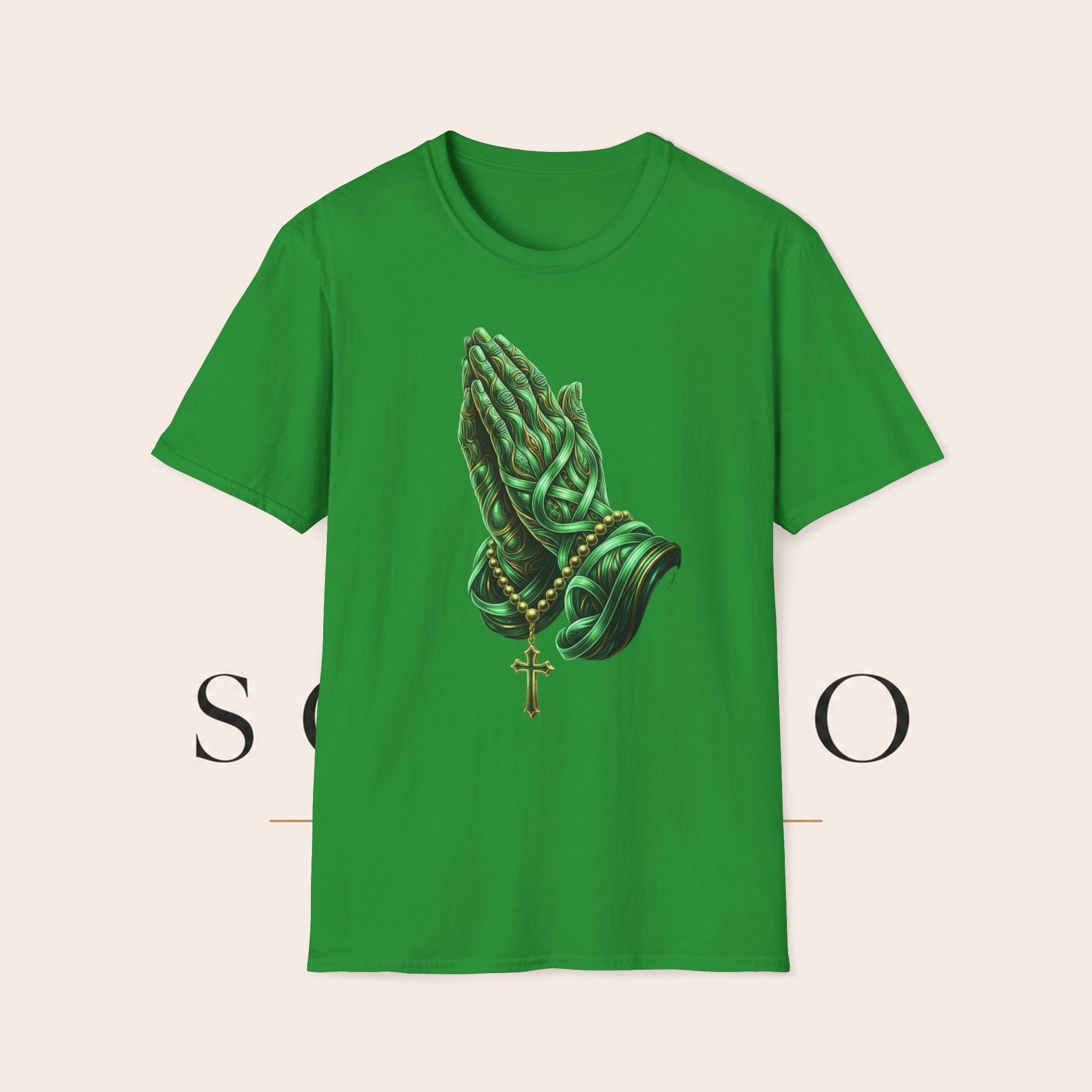 Praying Hands T‑Shirt — Green Vines Prayer Hands Graphic Tee